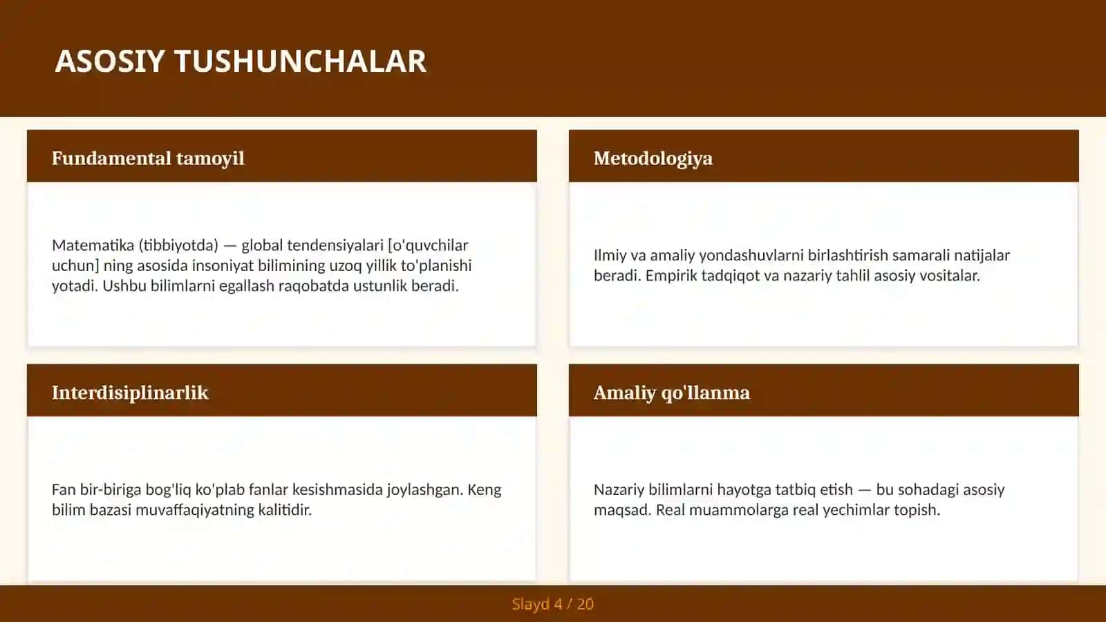 Matematika (Tibbiyotda) — global tendensiyalari [o'quvchilar uchun] 4