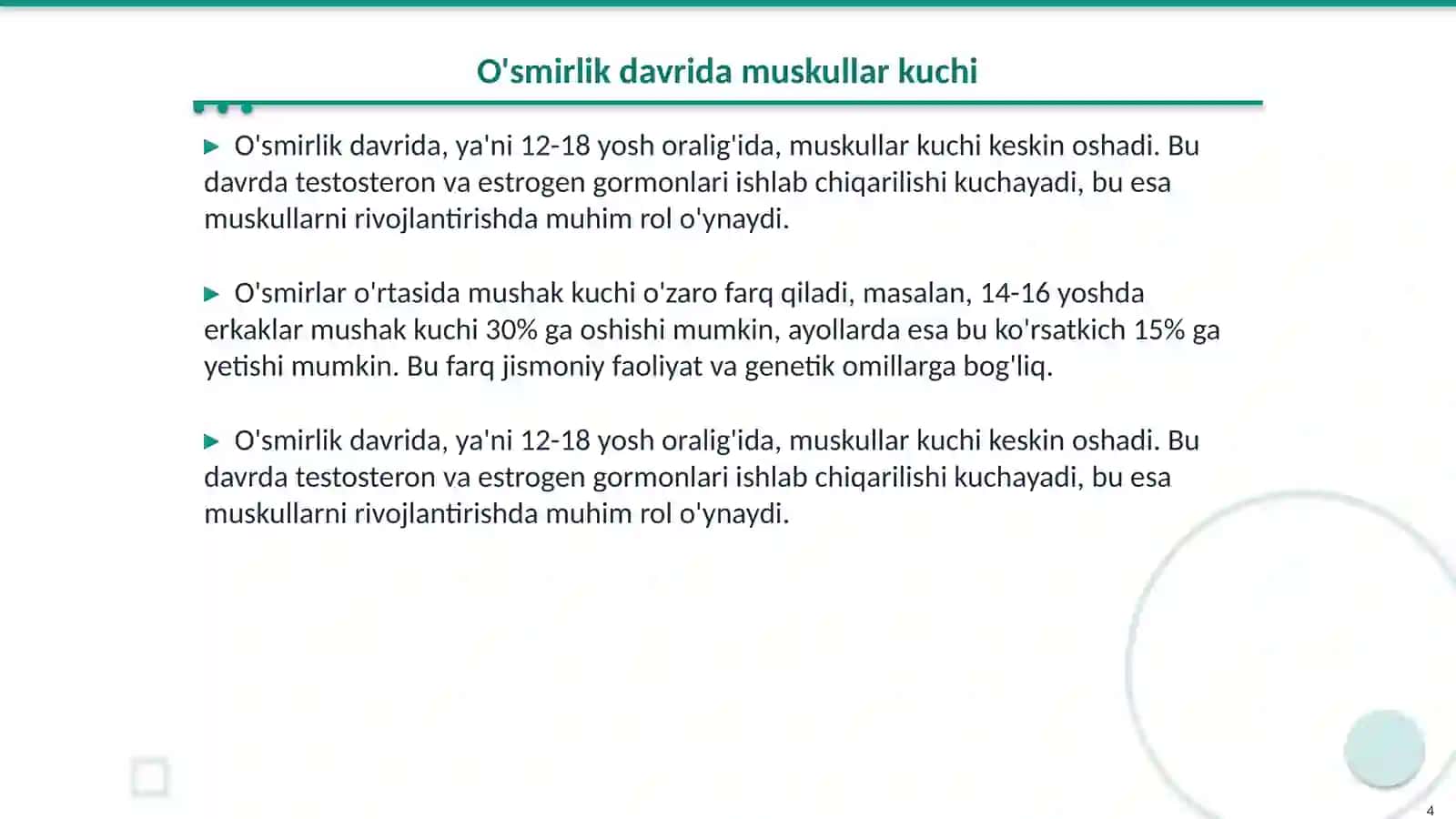 Yosh davrlarida muskullari kuchi 4