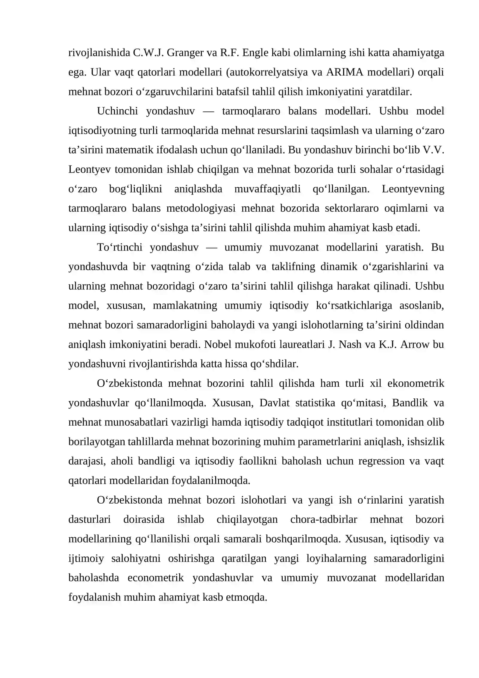 Mehnat bozorini ekonometrik modellashtirish 4