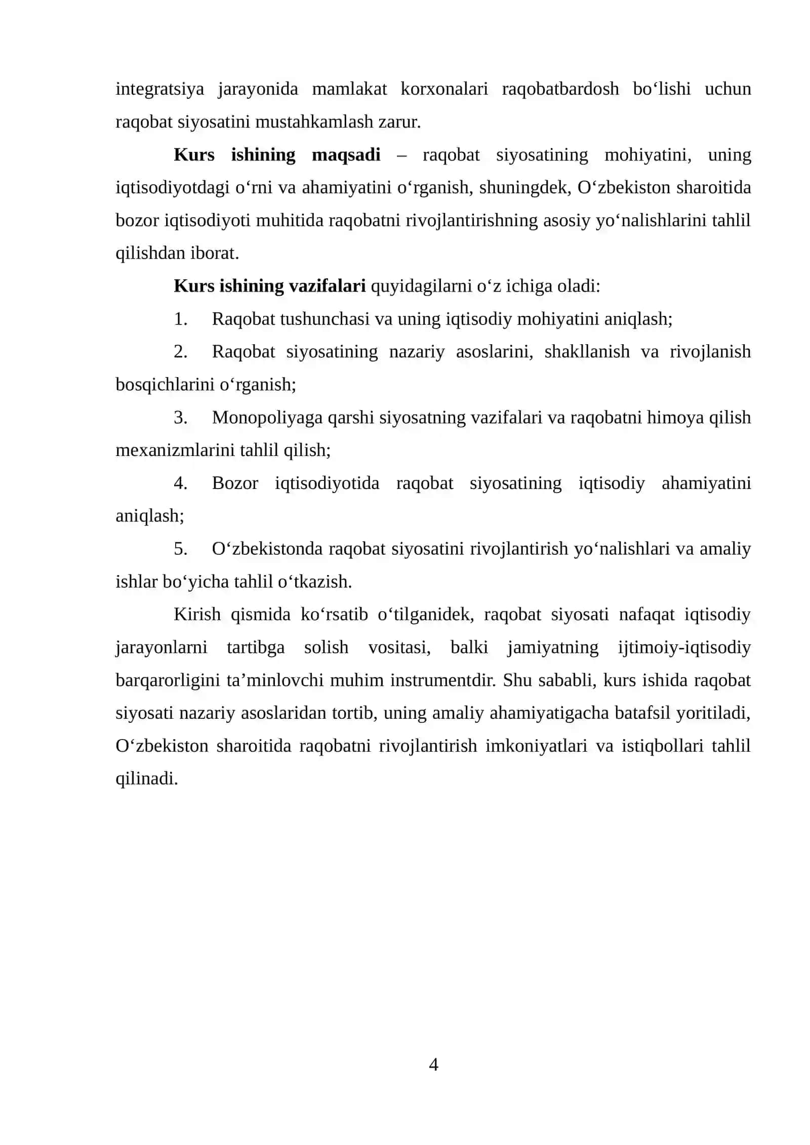 Raqobat siyosatining nazariy va iqtisodiy asoslari 4