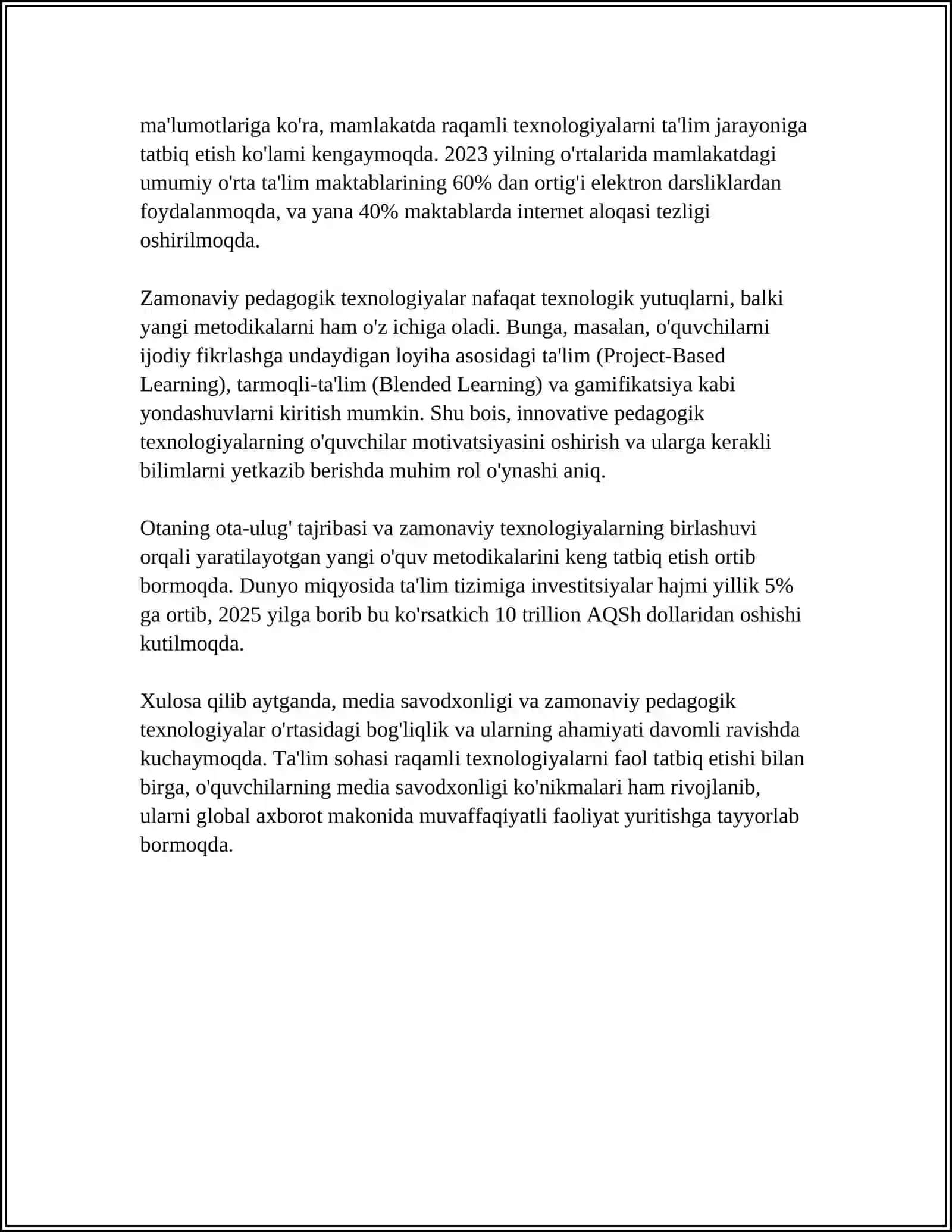 MEDIA MADANIYAT VA INNOVATSION PEDAGOGIK TEXNOLOGIYALAR 4