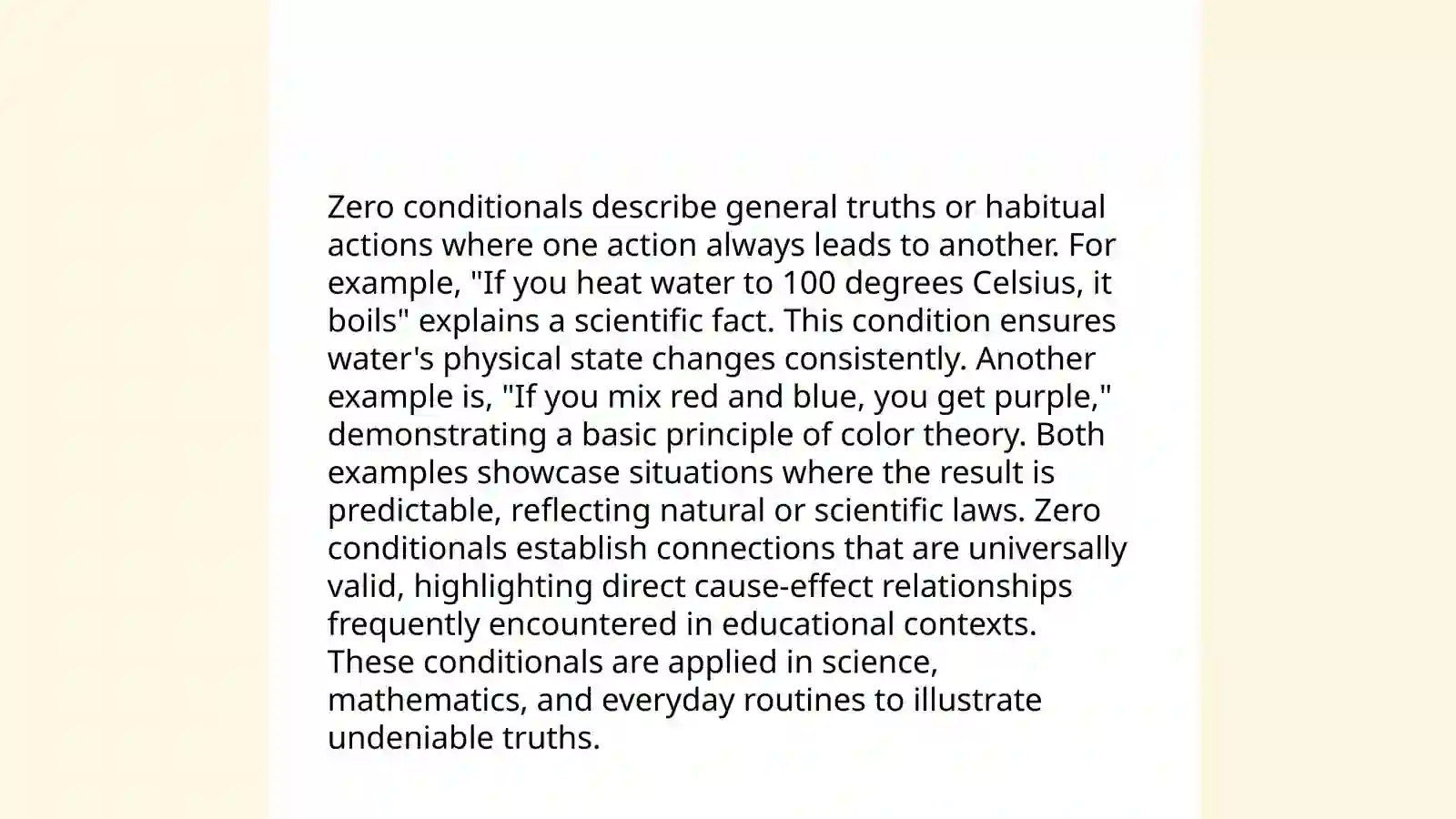 Zero Conditionals 4