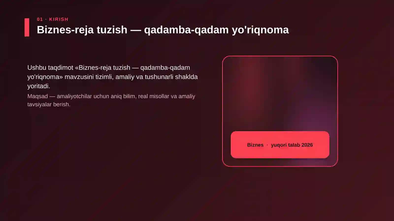 Biznes-reja tuzish — qadamba-qadam yo'riqnoma 4