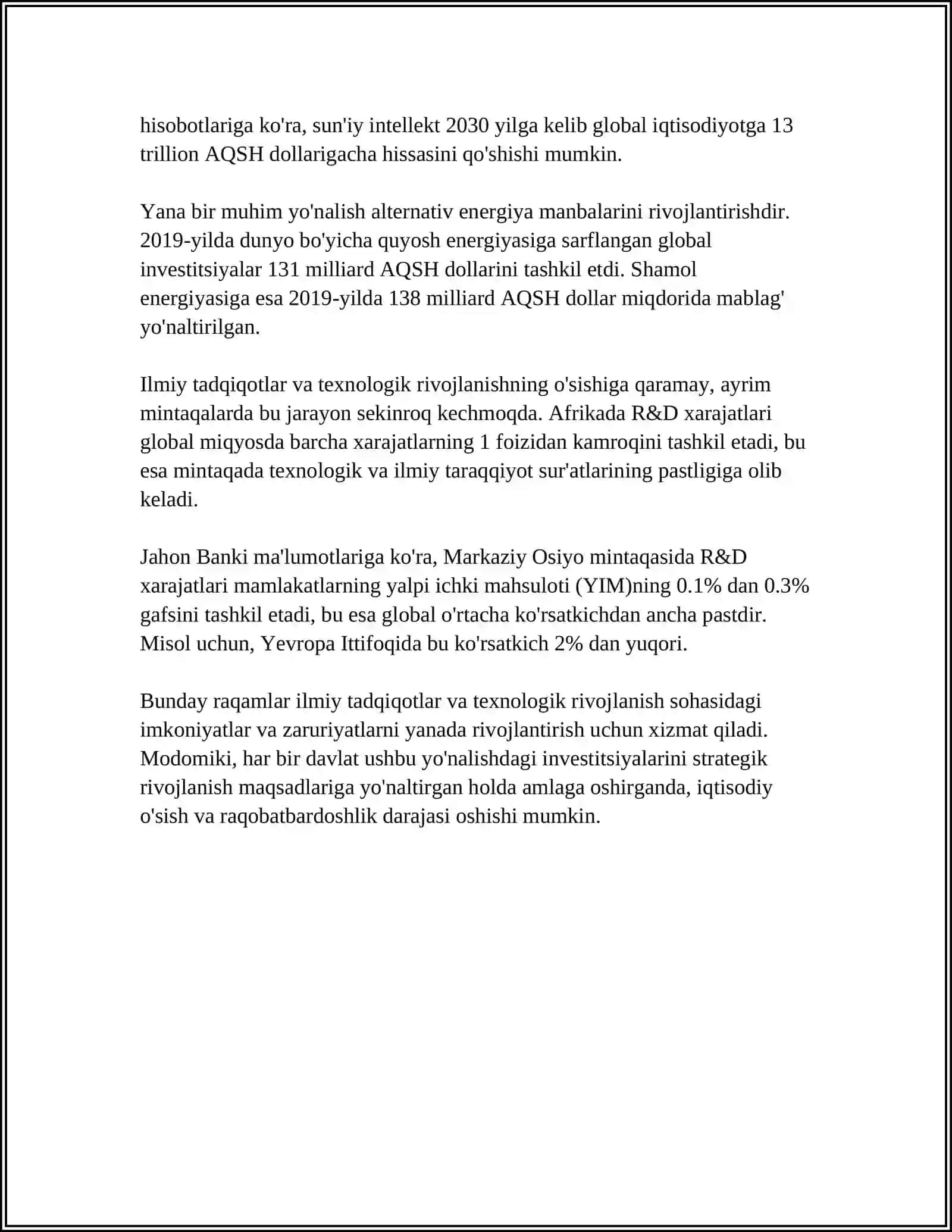 REFERAT Mavzu: ILMIY TADQIQOTLARNING INSON HAYOTIDAGI ROLI 4