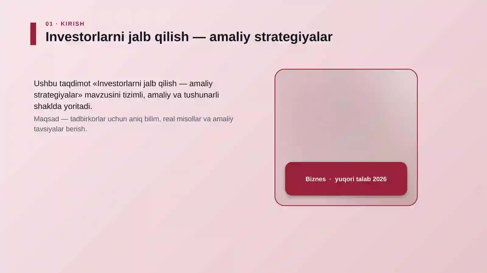 Investorlarni jalb qilish — amaliy strategiyalar 4