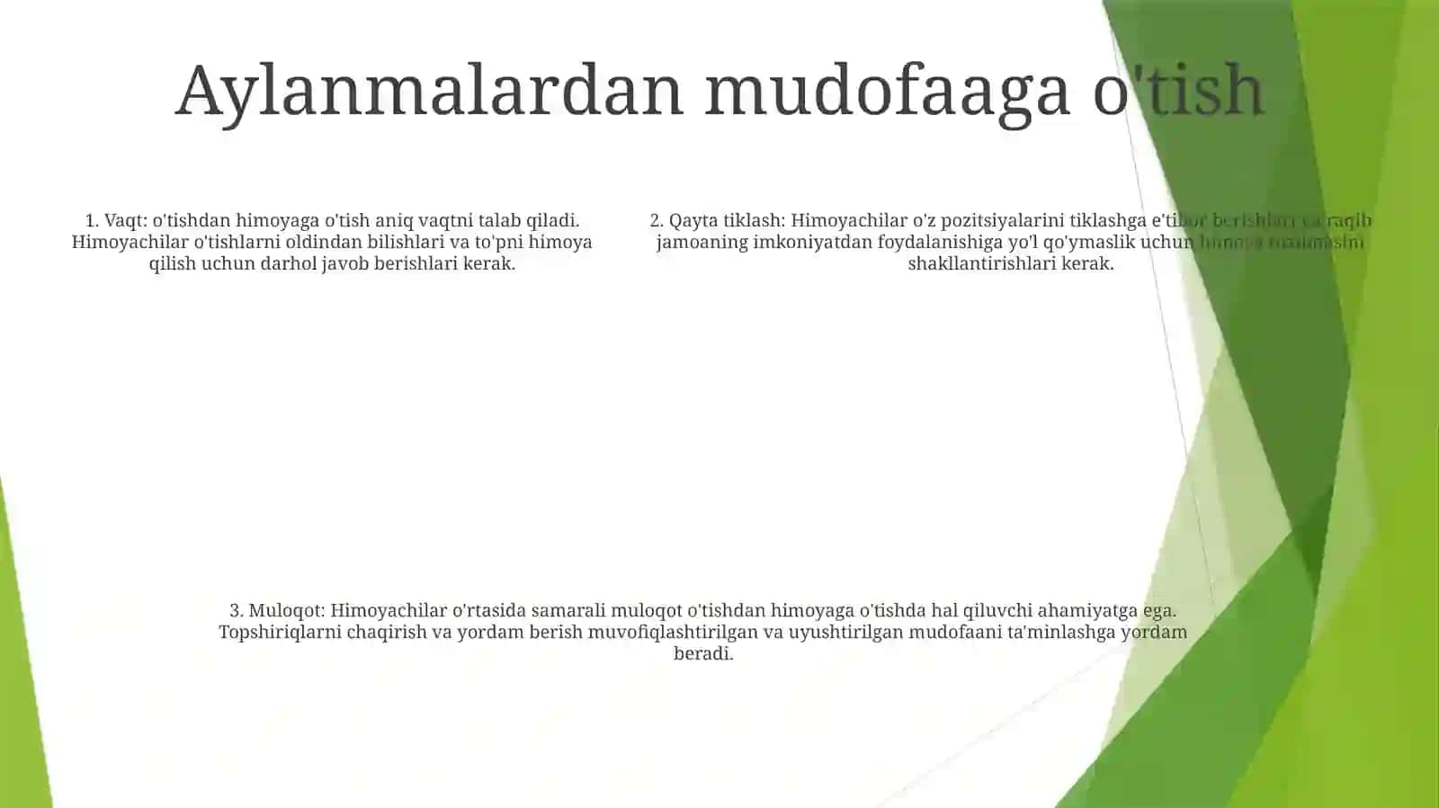 Turli Sharoitlarda Mudofaaga OʻTish 4