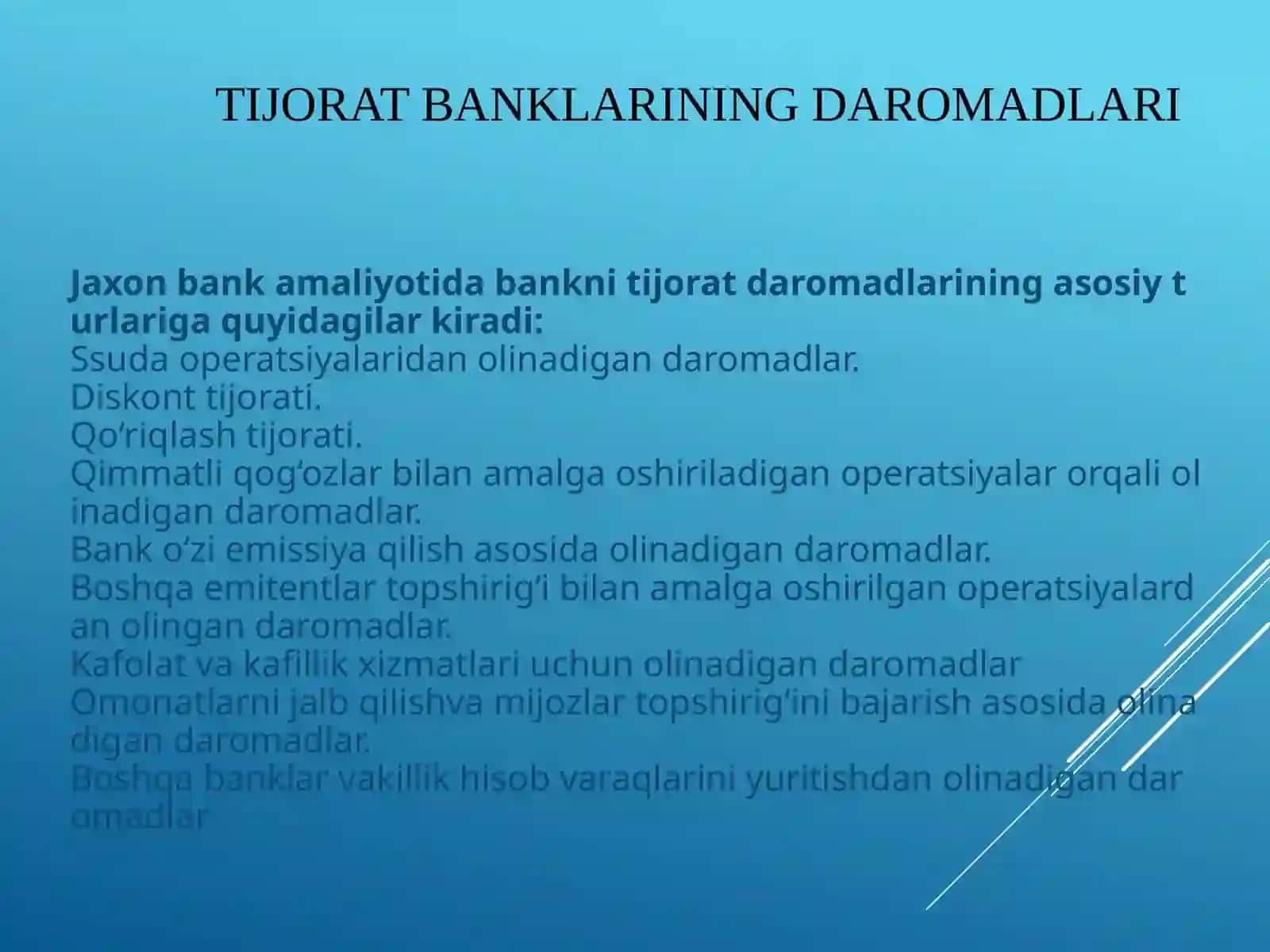 Тижорат банкларининг даромадлари, харажатлари 4