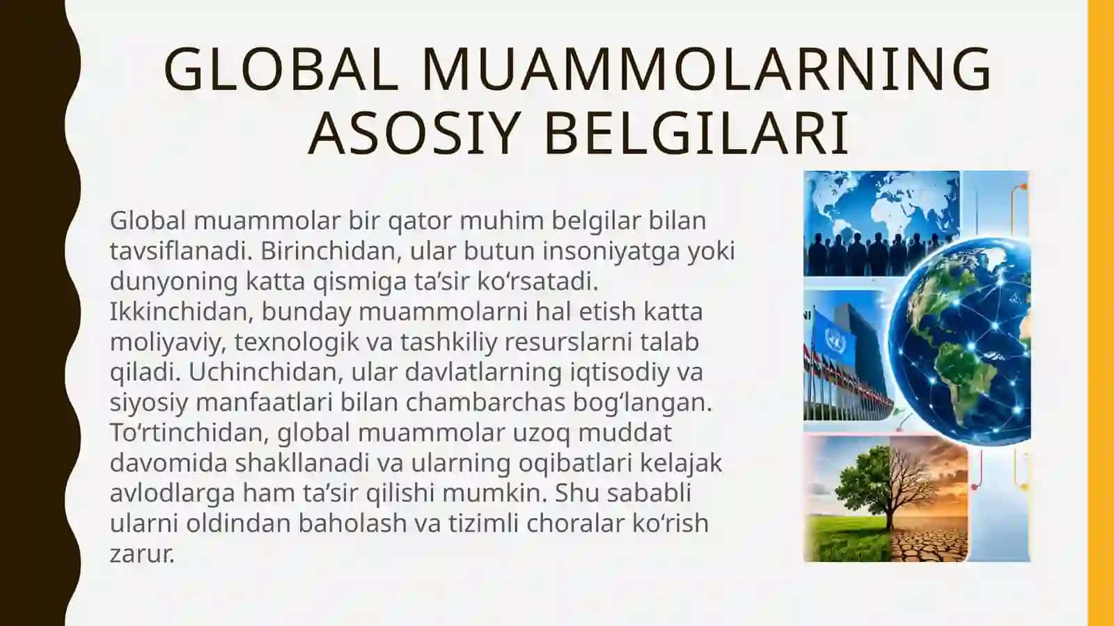 Global muammolar  global muammolarning belgilari va guruhlanishi 4