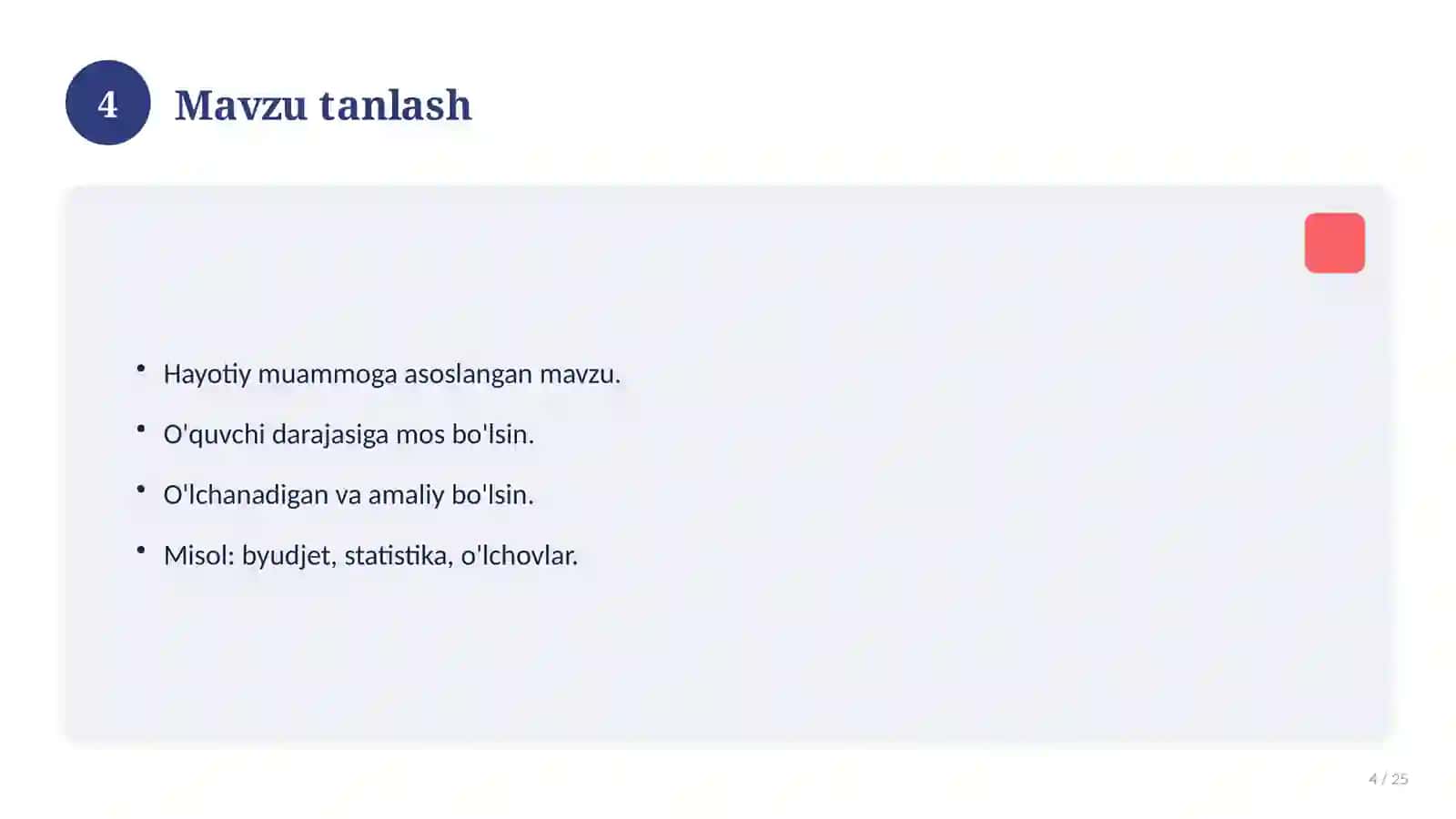 Matematika fanidan 7-sinf loyiha ishi 4