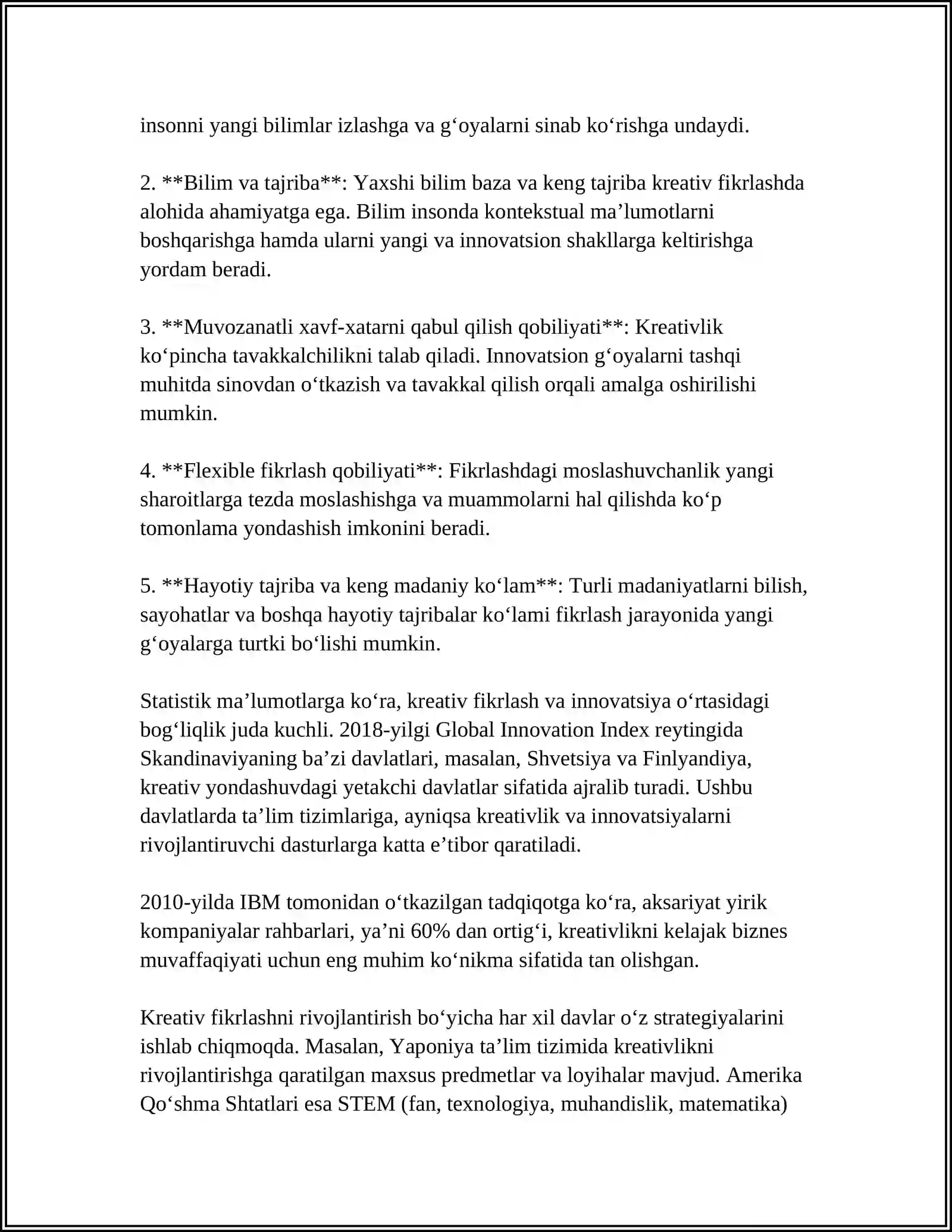 KREATIV FIKRLASHNING PZIGA XOS XUSUSIYATLARI 4