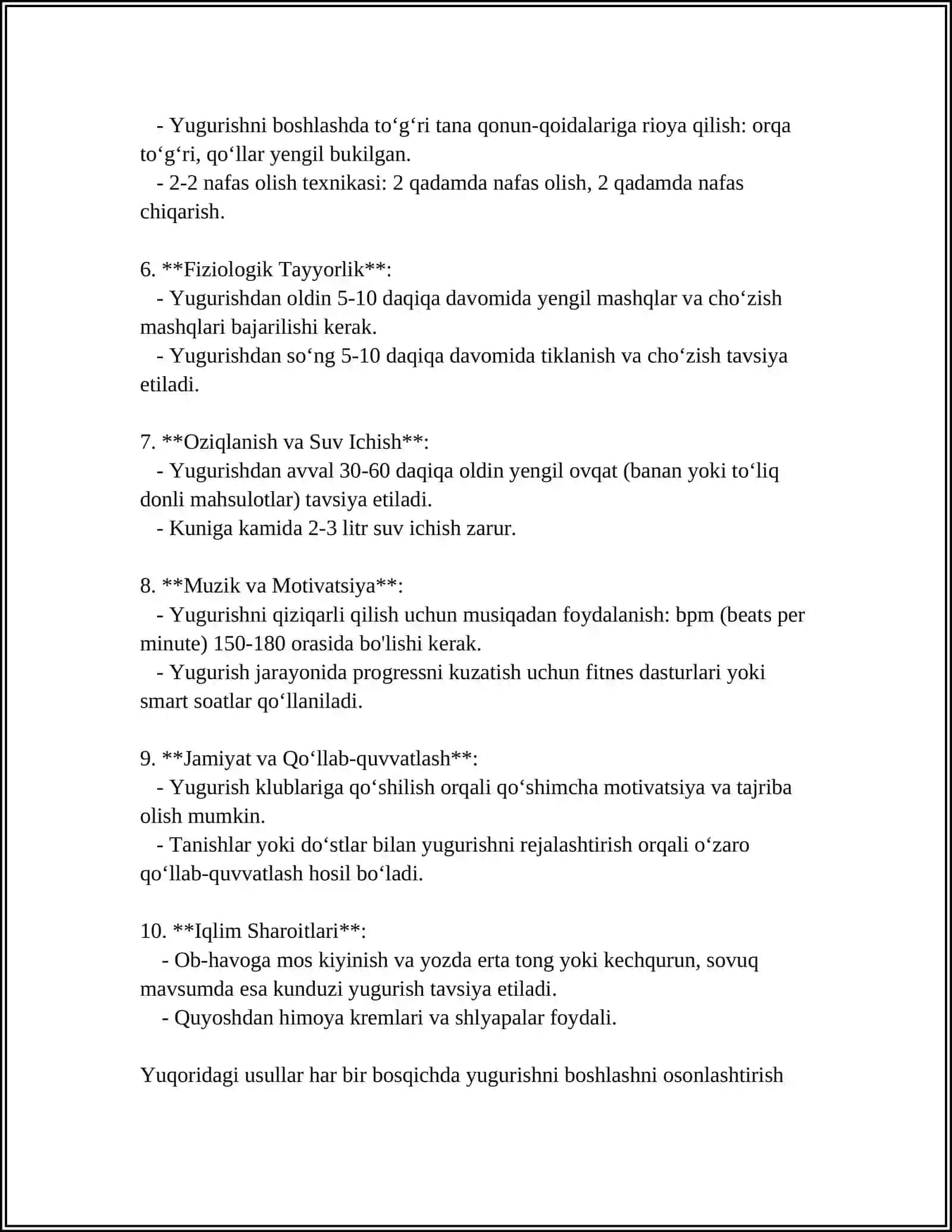 800 METR ÒRTA MASOFAGA YUGURISH 4
