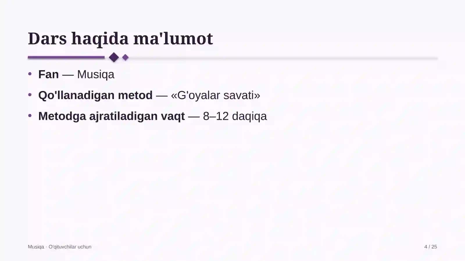 musiqa darslarida g'oyalar savati metodidan foydalanish 9780 4