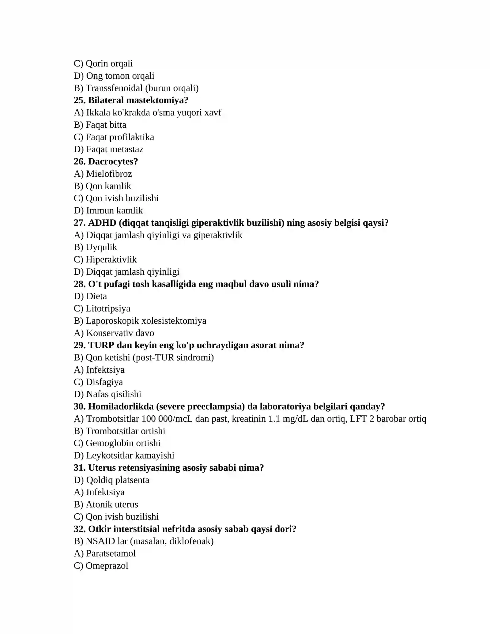 Dermatolog testlari 4