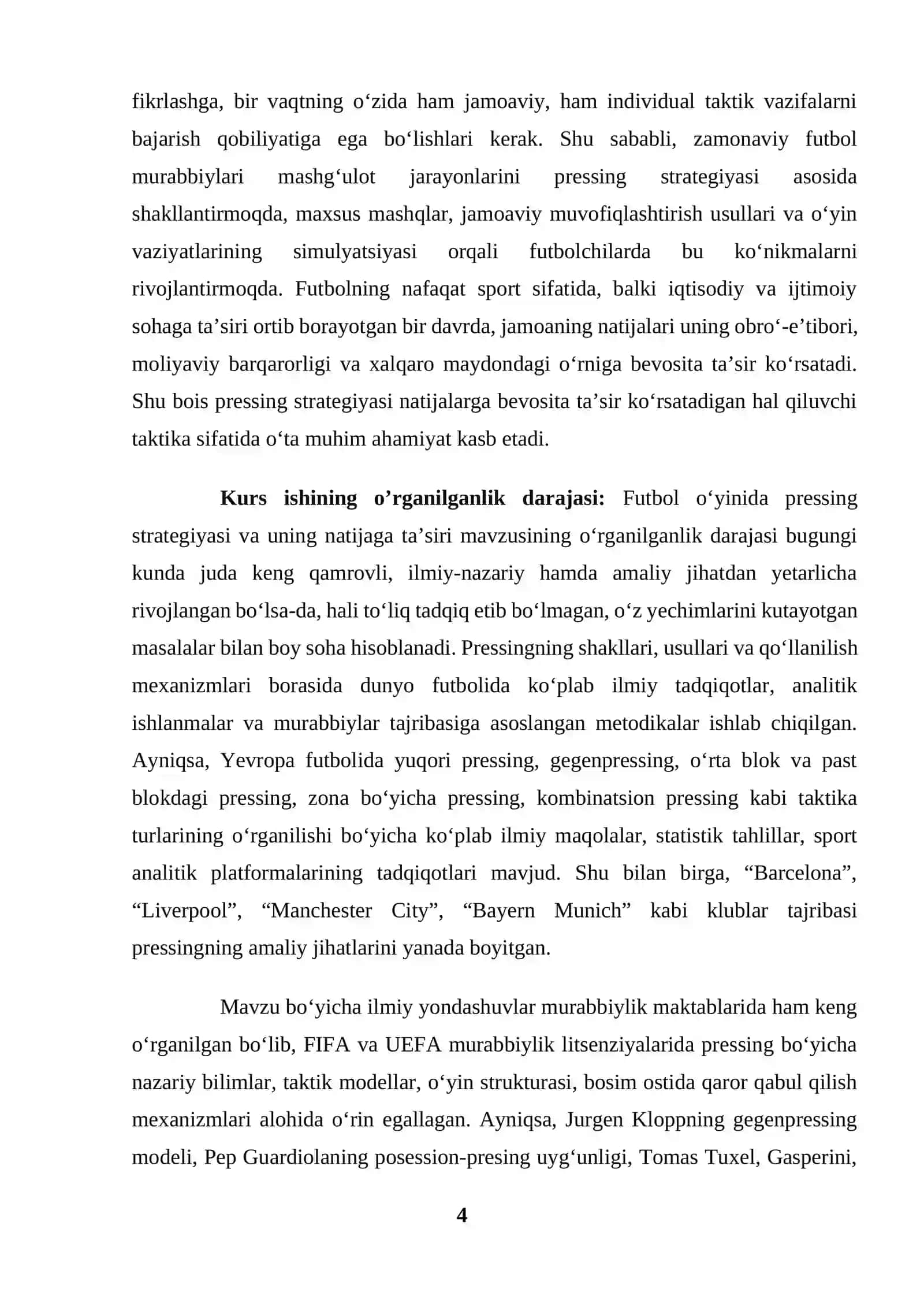 Futbol o'yinida pressing strategiyasi va uning natijaga ta`siri 4