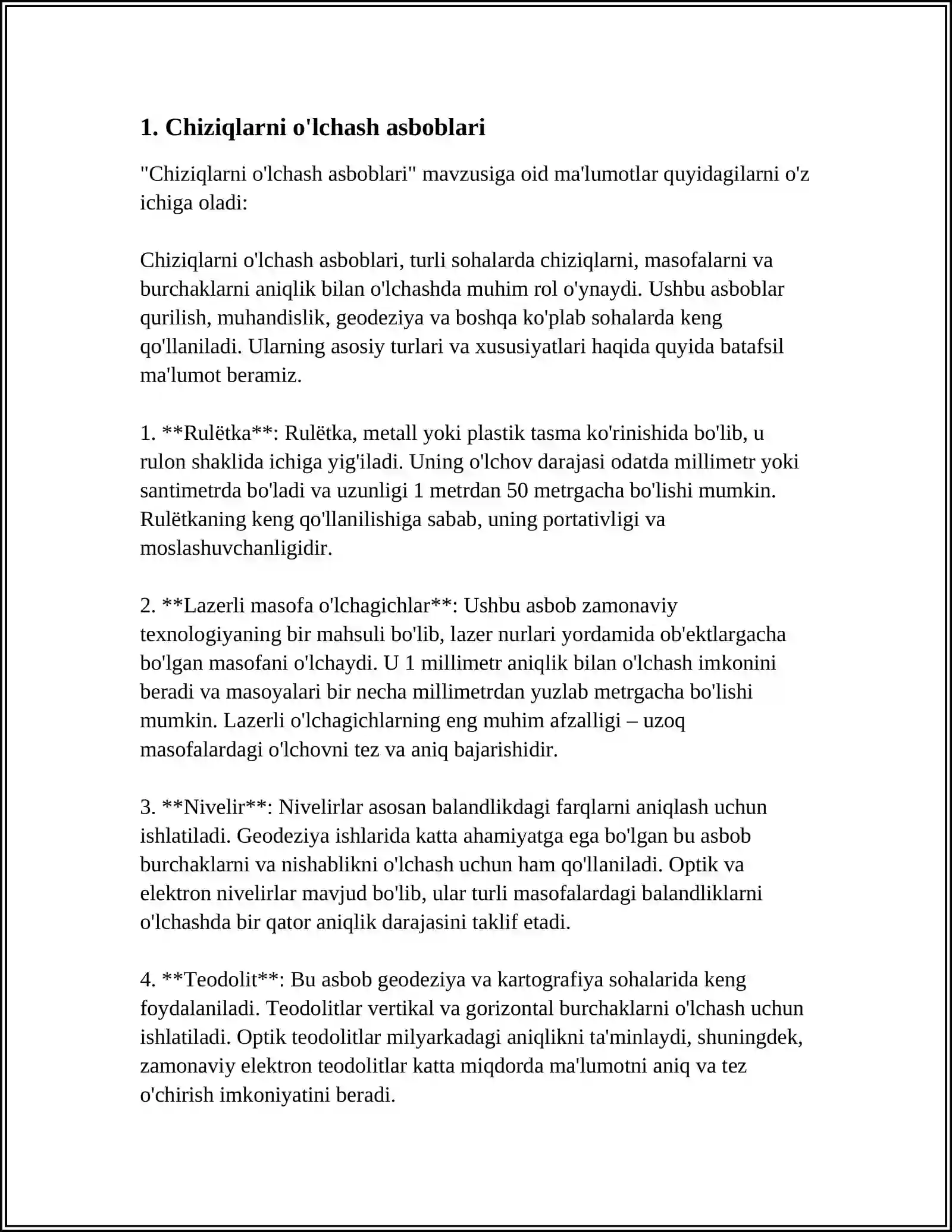 Chiziqlarni o'lchash asboblari 4