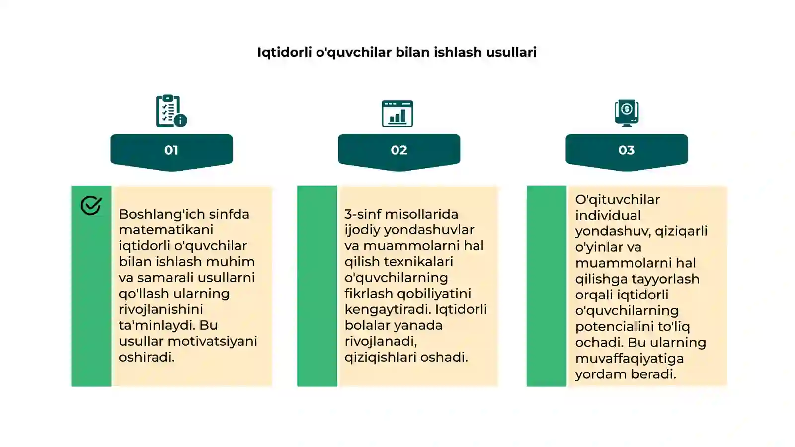 Boshlang'ich sinfda matematikadan iqtidorli o'quvchilar bilan ishlash 3-sinf misolida 4