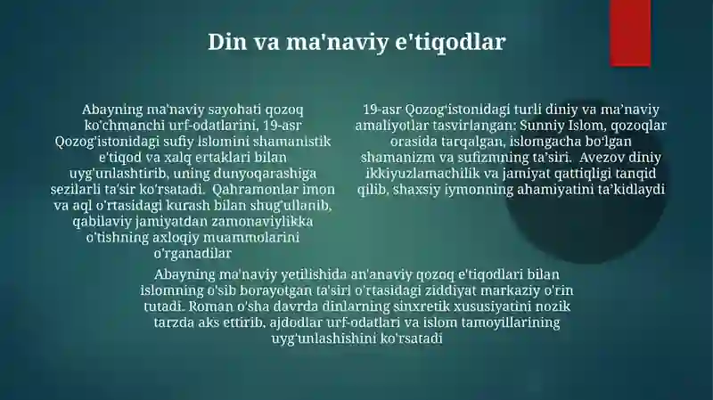 Muxtor Avezov "Abay" romani 4
