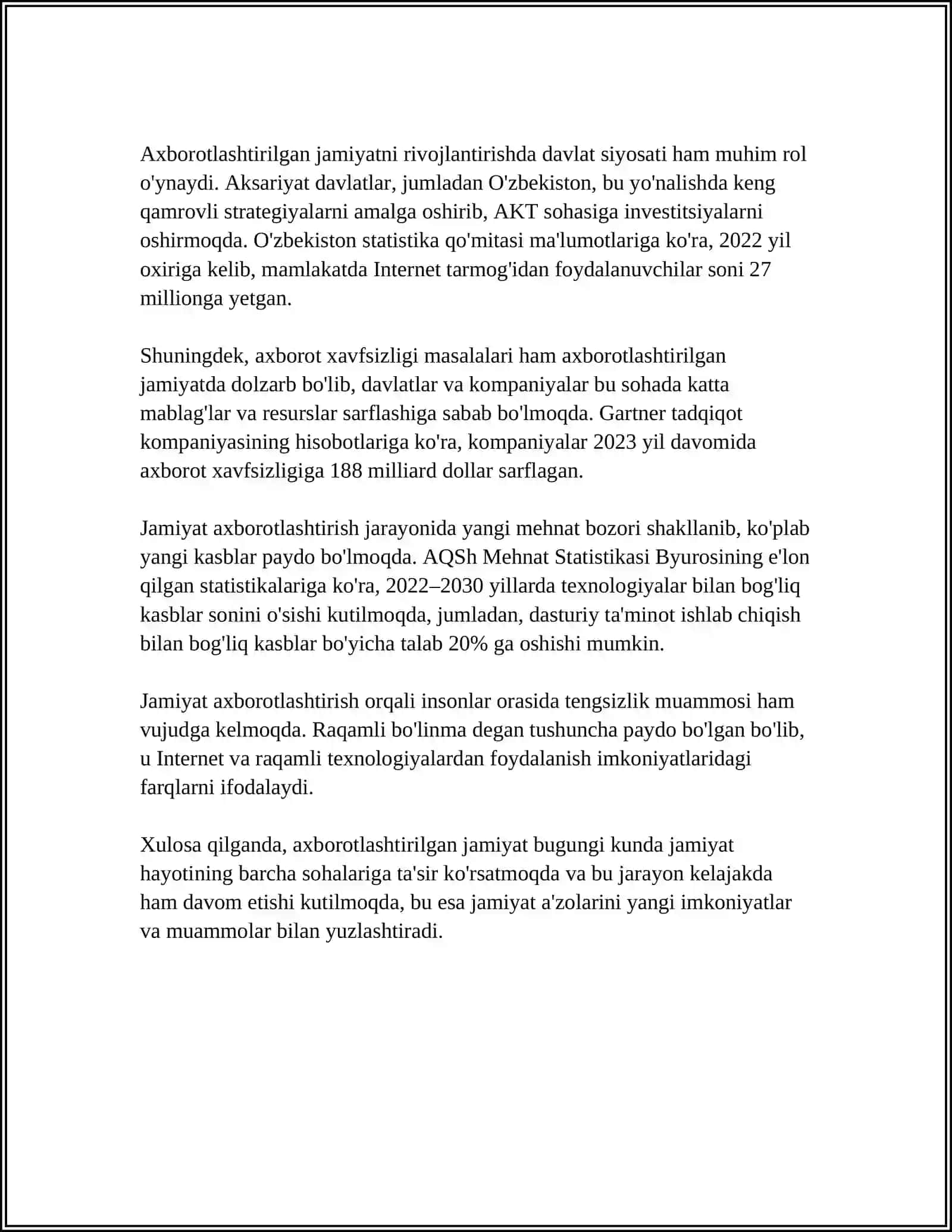 Axborotlashtirilgan jamiyatning shaklanib borish tendensiyalari 4