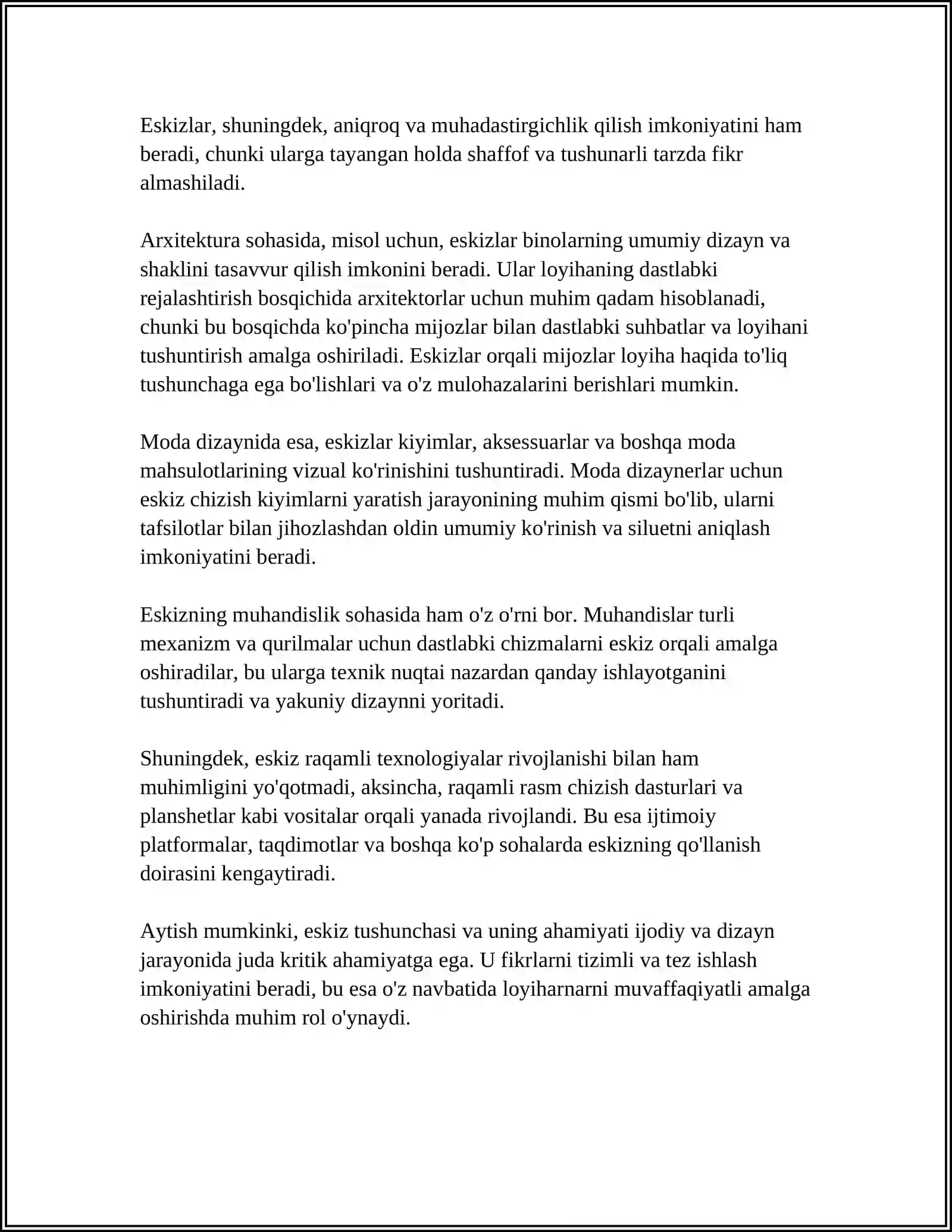 ESKIZLAR VA ESKIZLARNI BAJARISH BOSQICHLARI 4