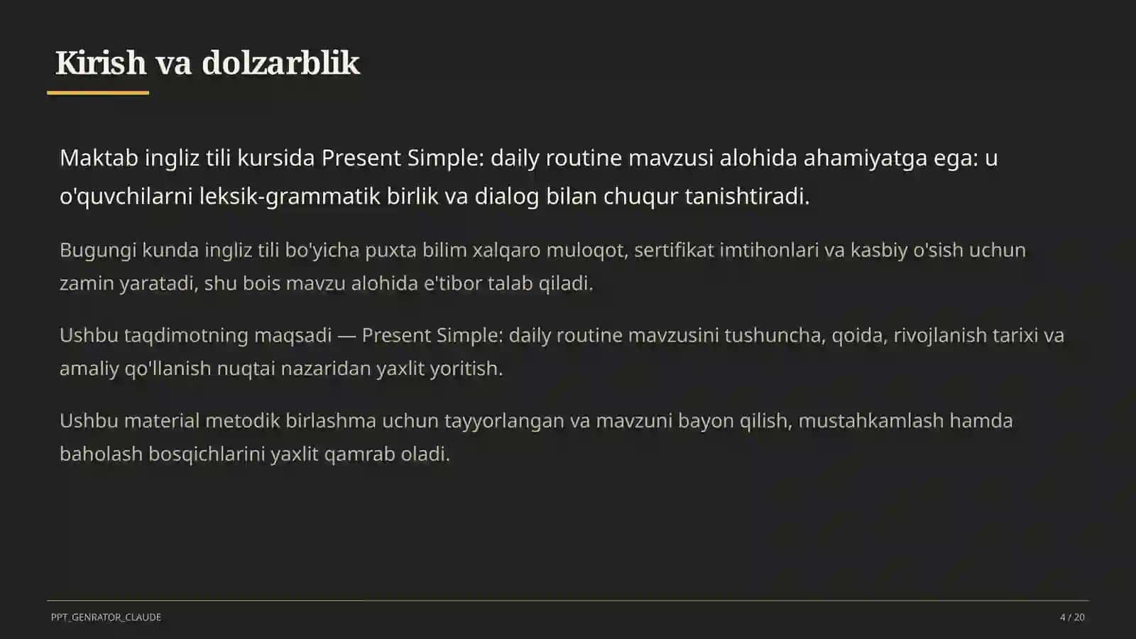 Present Simple: daily routine (3-sinf) 4