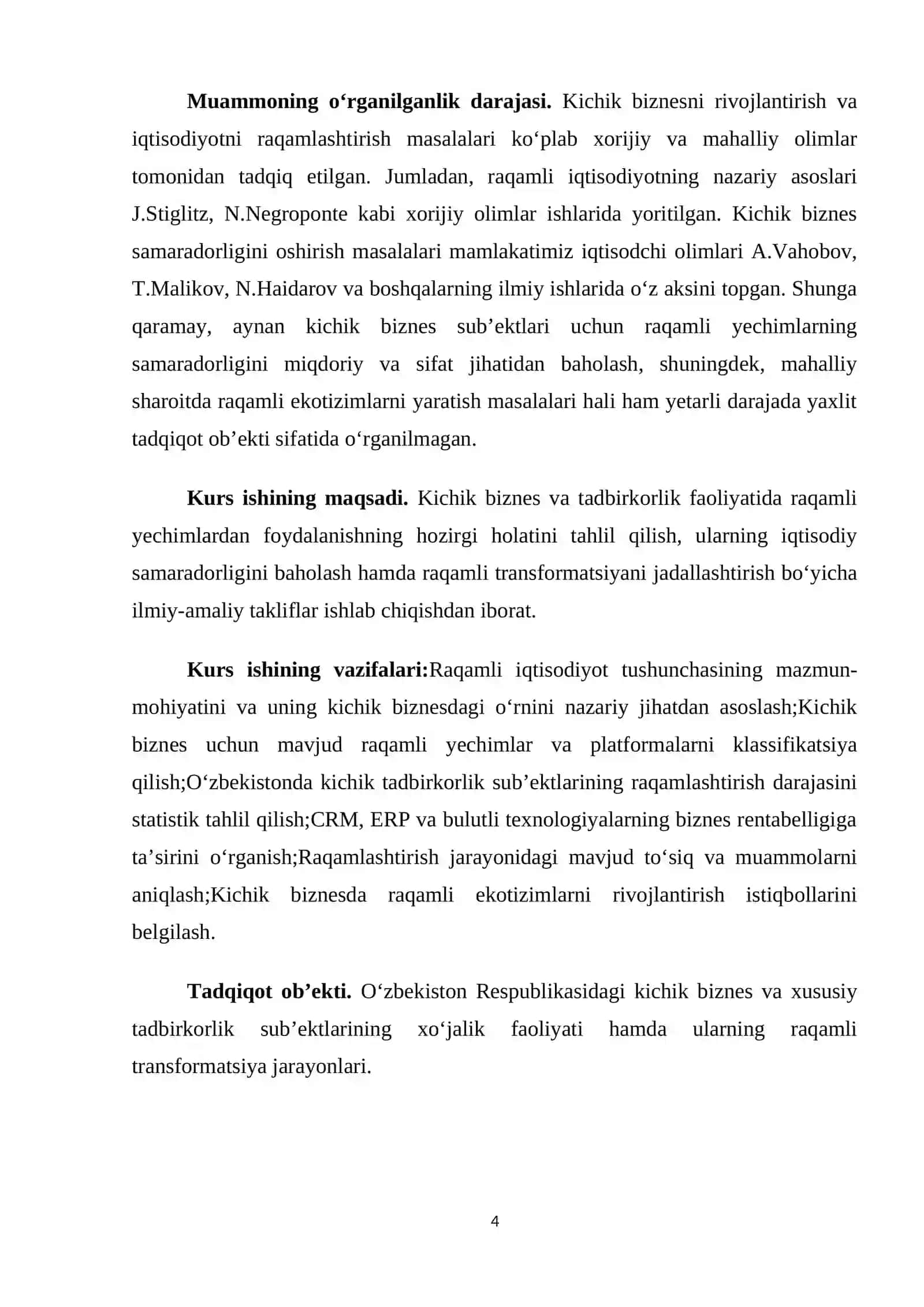 Kichik biznes va tadbirkorlikda raqamli yechimlardan foydalanishning samaradorligi 4