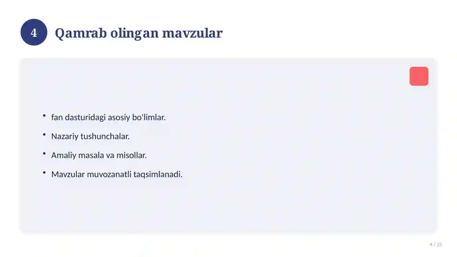 Davlat xizmatiga kirish test savollari namunasi 4