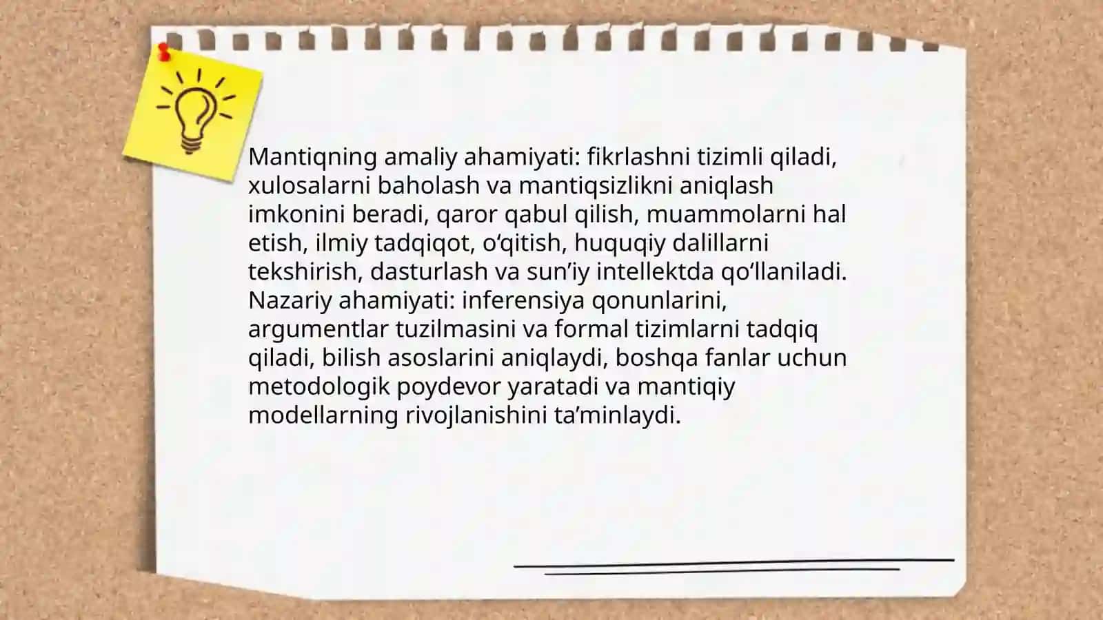 Mantiq ilmining predmeti, ahamiyati va asosiy qonunlari. Tushuncha tafakkur shakli 4