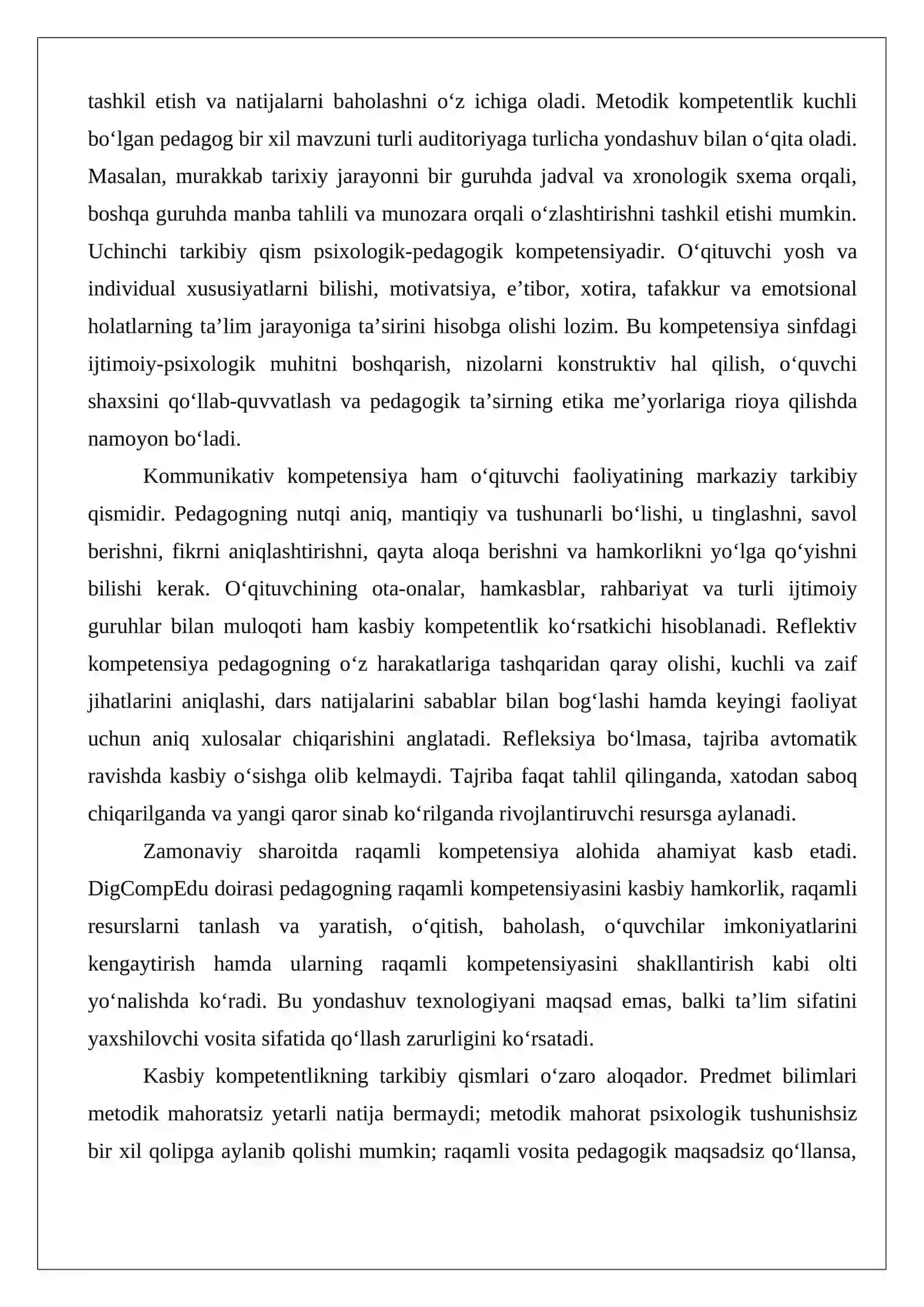 O‘qituvchining kasbiy kompetentligini rivojlantirishning zamonaviy yondashuvlari 4