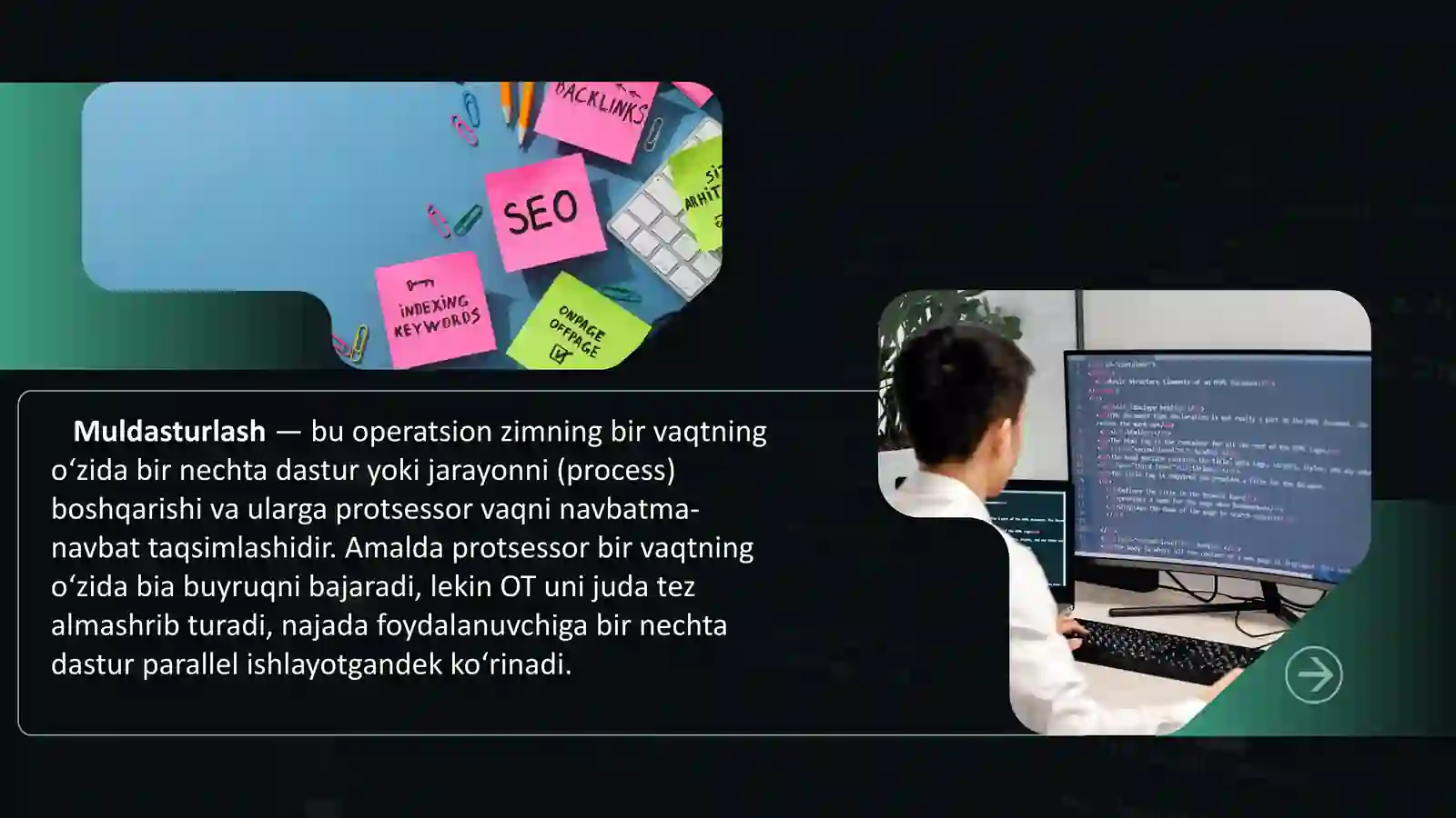MULTIDASTURLASH VA MULTIPROTSESSORLASH 4