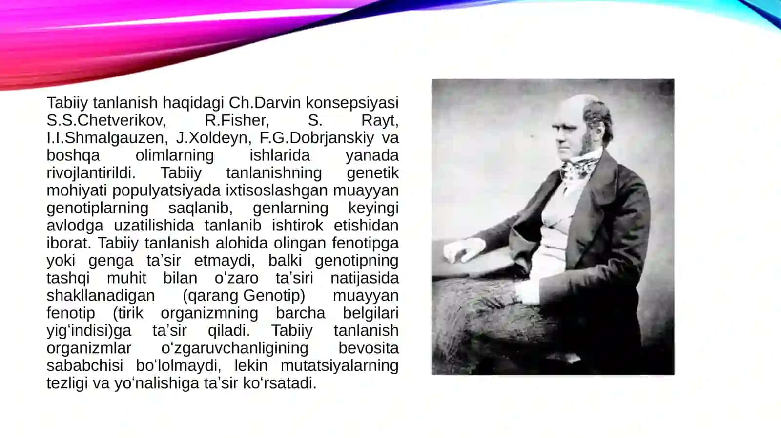 Tabiiy va jinsiy tanlanish nazariyasi 4