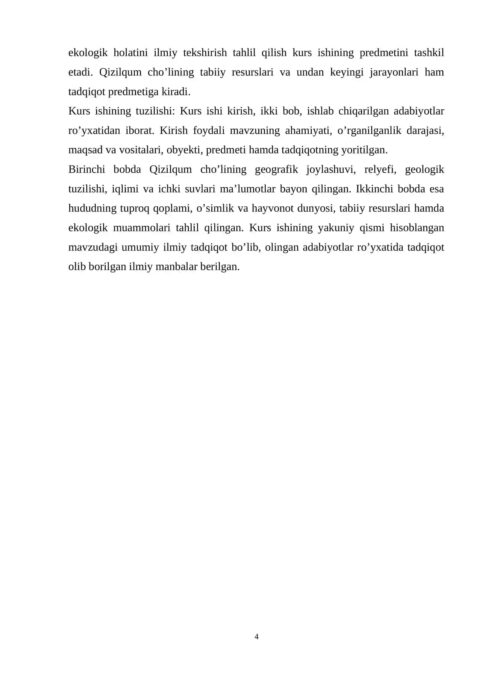 Qizilqum cho’lining tabiiy resurslari va ekologik xususiyatlari 4