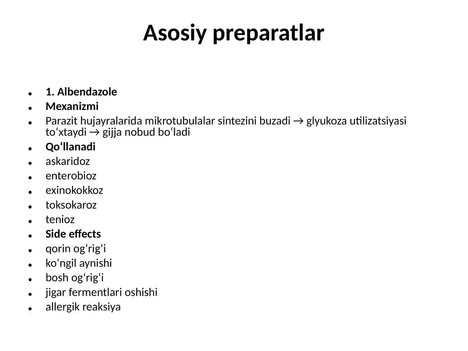 Gijjalarga qarshi vositalar (Antigelmintiklar) 4
