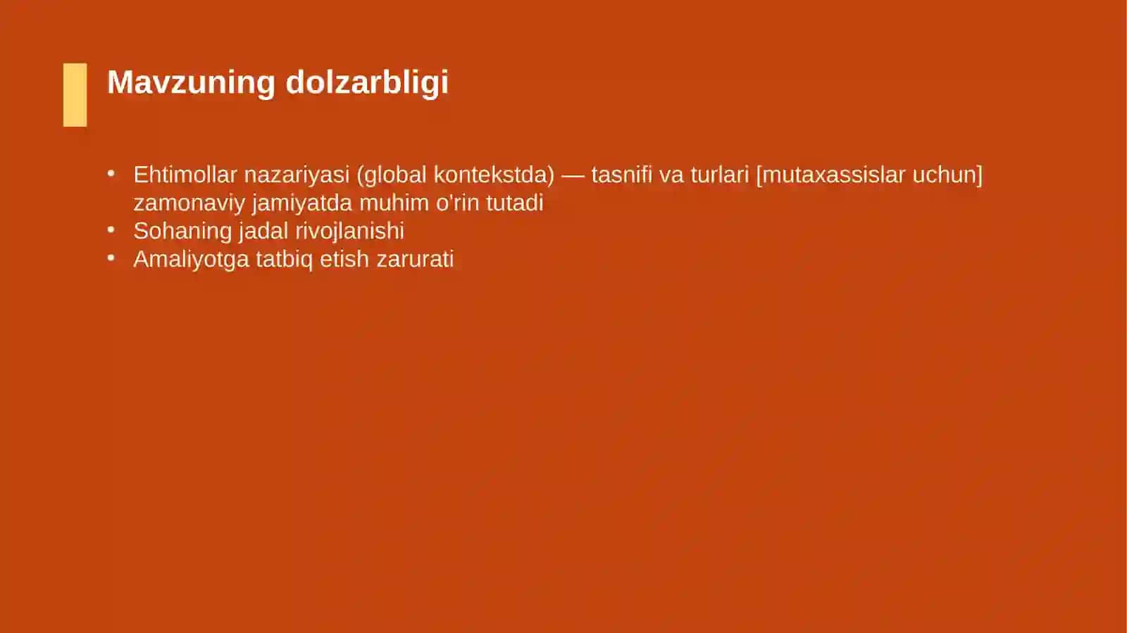 Ehtimollar nazariyasi (global kontekstda) — tasnifi va turlari [mutaxassislar uchun] 4