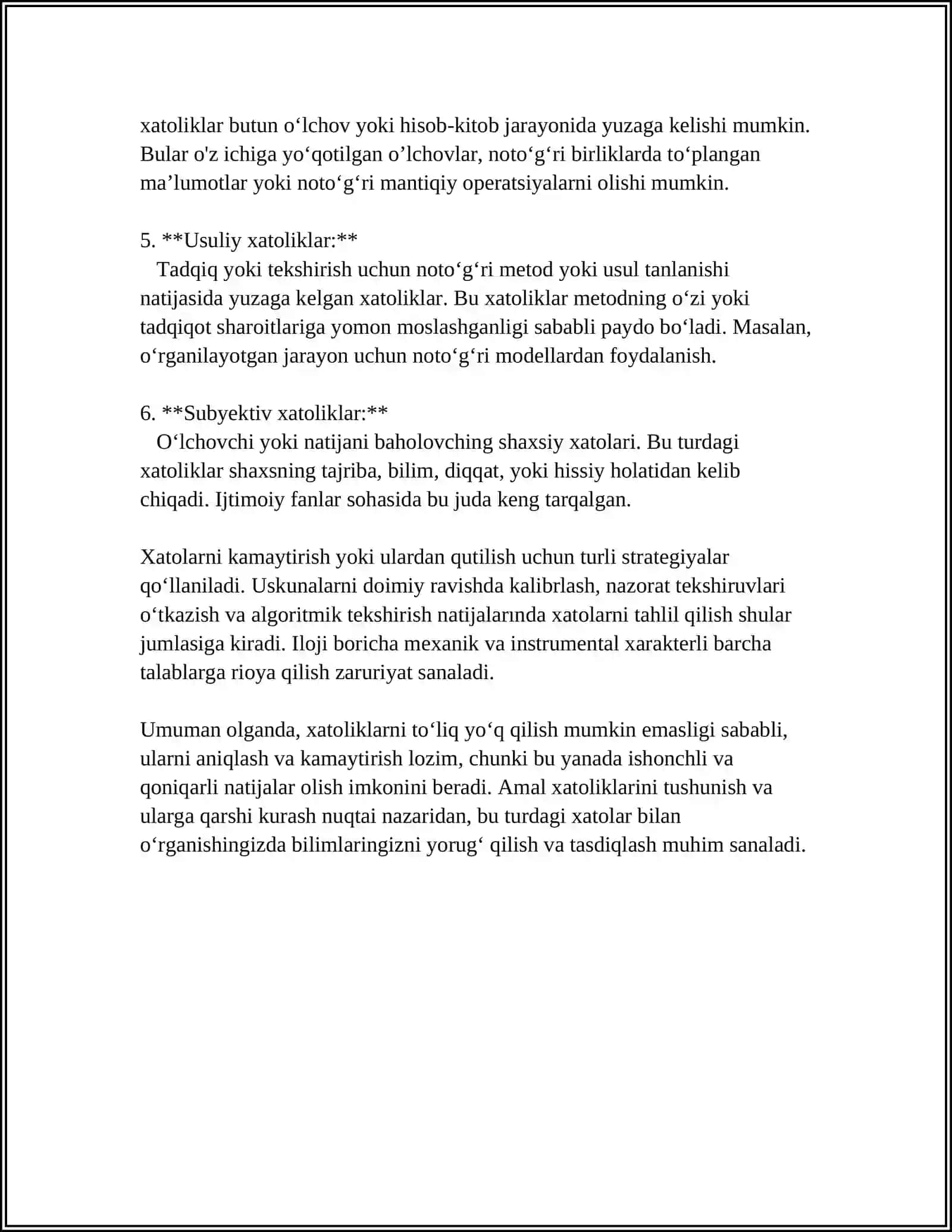 AMAL XATOLIKLARINI BAHOLASH 4