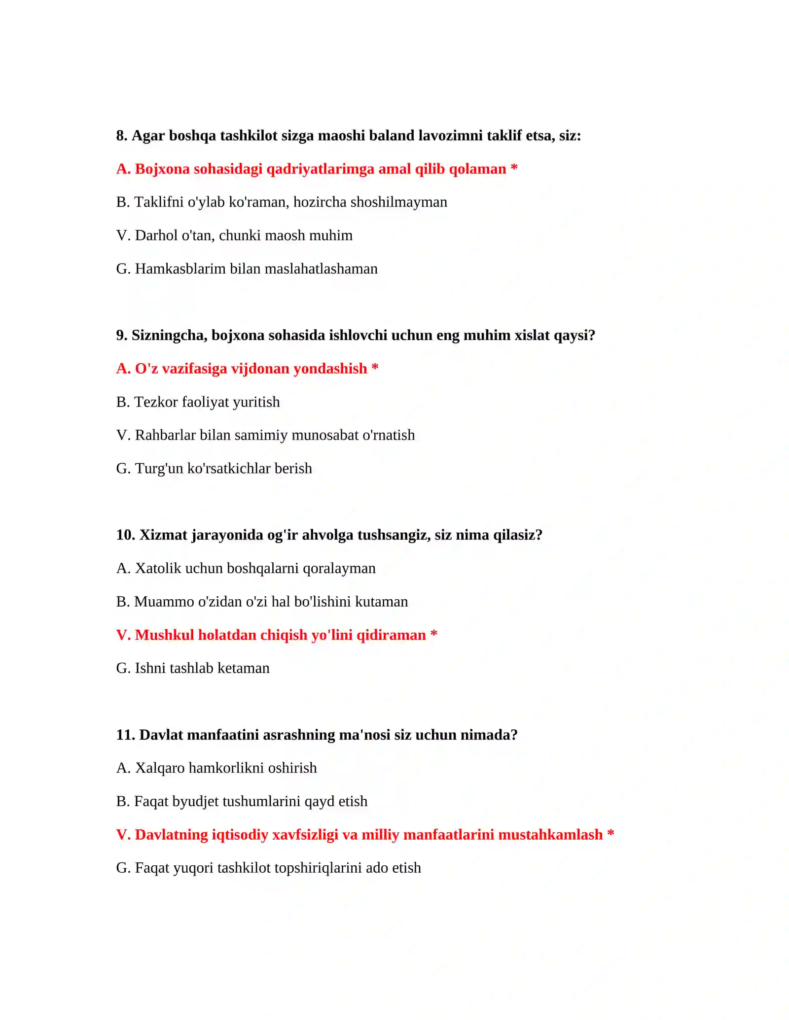Bojxona akademiyasiga kirish savollari PDF 4