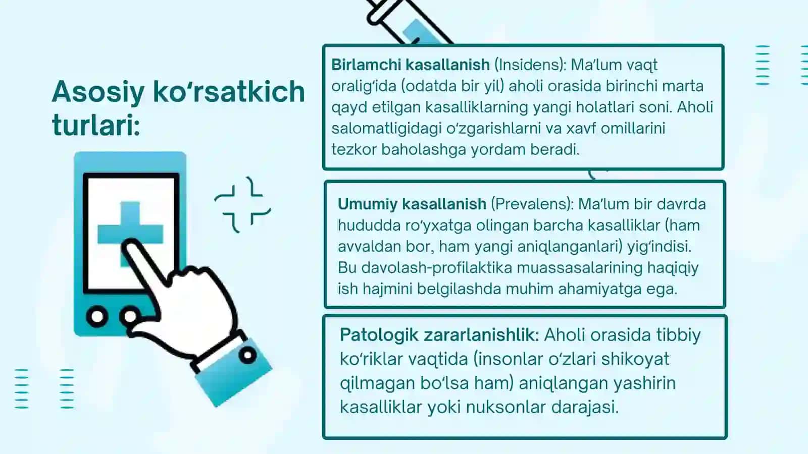 Aholi kasallanish ko‘rsatkichlari va ularni hisoblash bo’yicha masalalar yechish 4