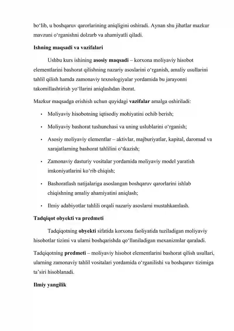 Moliyaviy hisobot elementlarini bashoratlash. 4