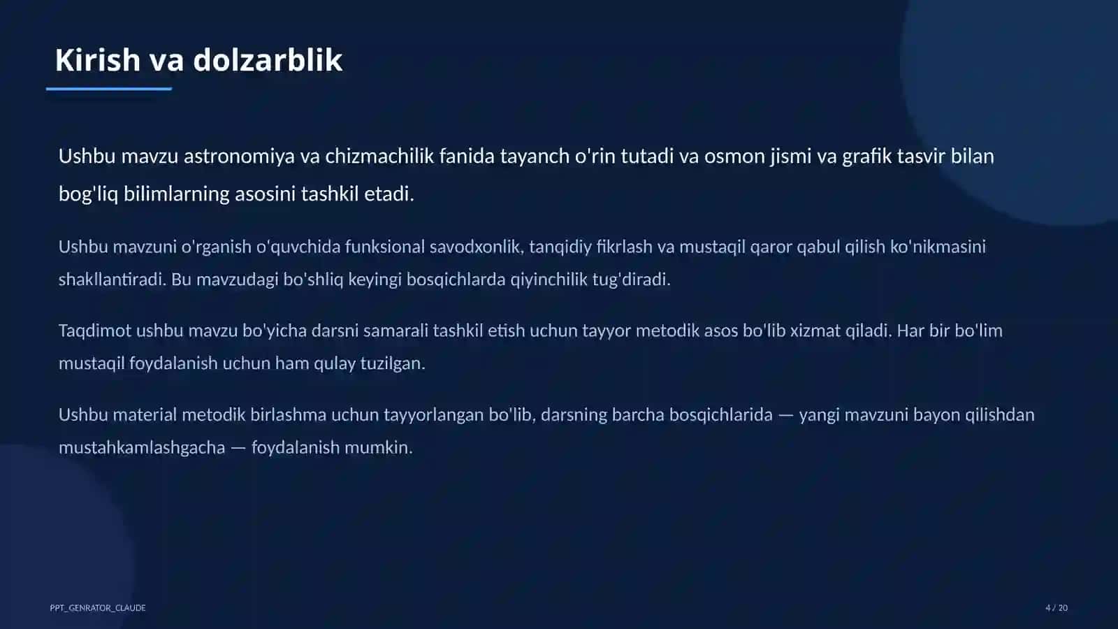 Chizmachilik asoslari: chizma asboblari va formatlar (8-sinf) 4