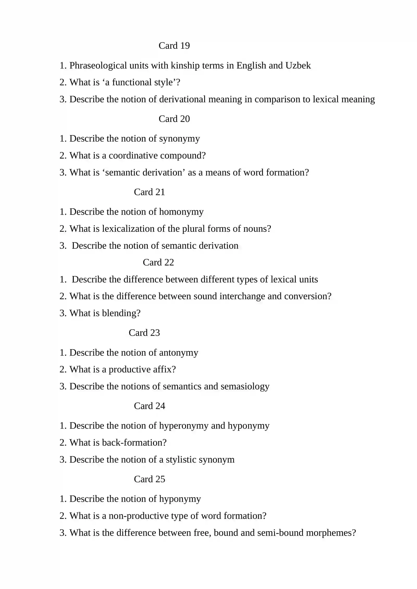 Lexicology Final Exam 4