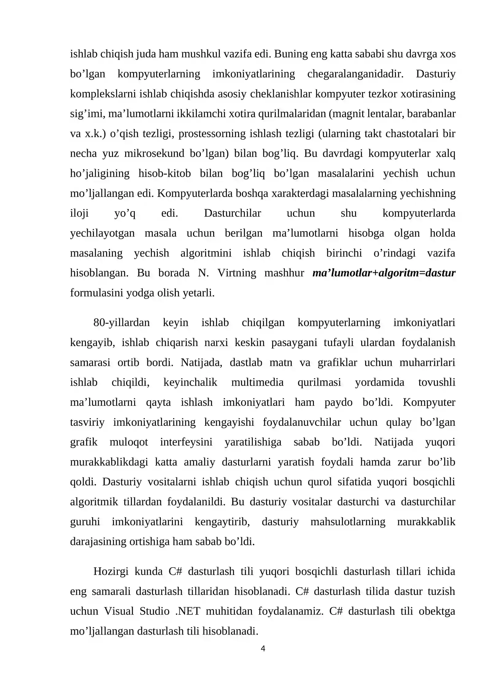 "C# DASTURLASH TILIDA BUDILNIK DASTURINI YARATISH" 4