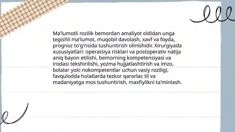 Xirurgiyada tibbiyot etikasi va deontologiya asoslari 4