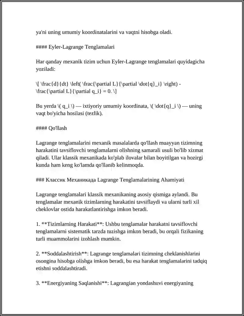 EKSTREMUMLAR NAZARIYASINING FIZIK MASALALARDA QOʻLLANISHI 4
