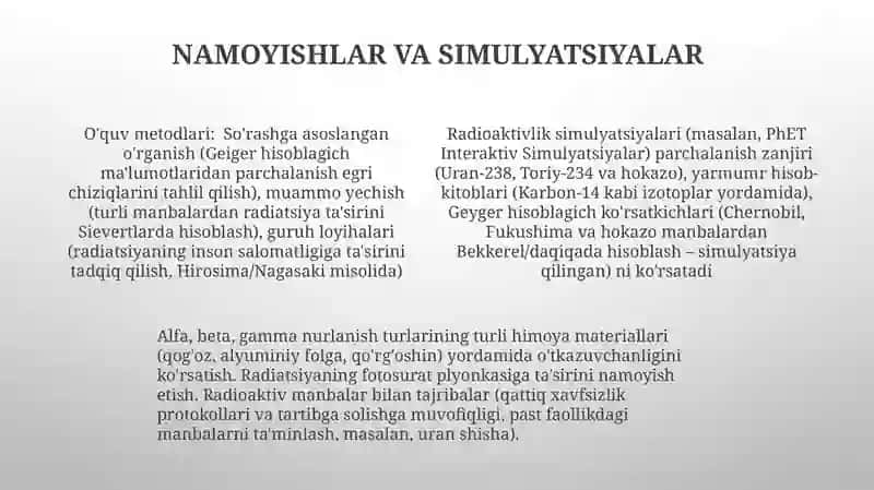 Radioktivlik xodisasi mavzusida o'qitish metodikasi 4