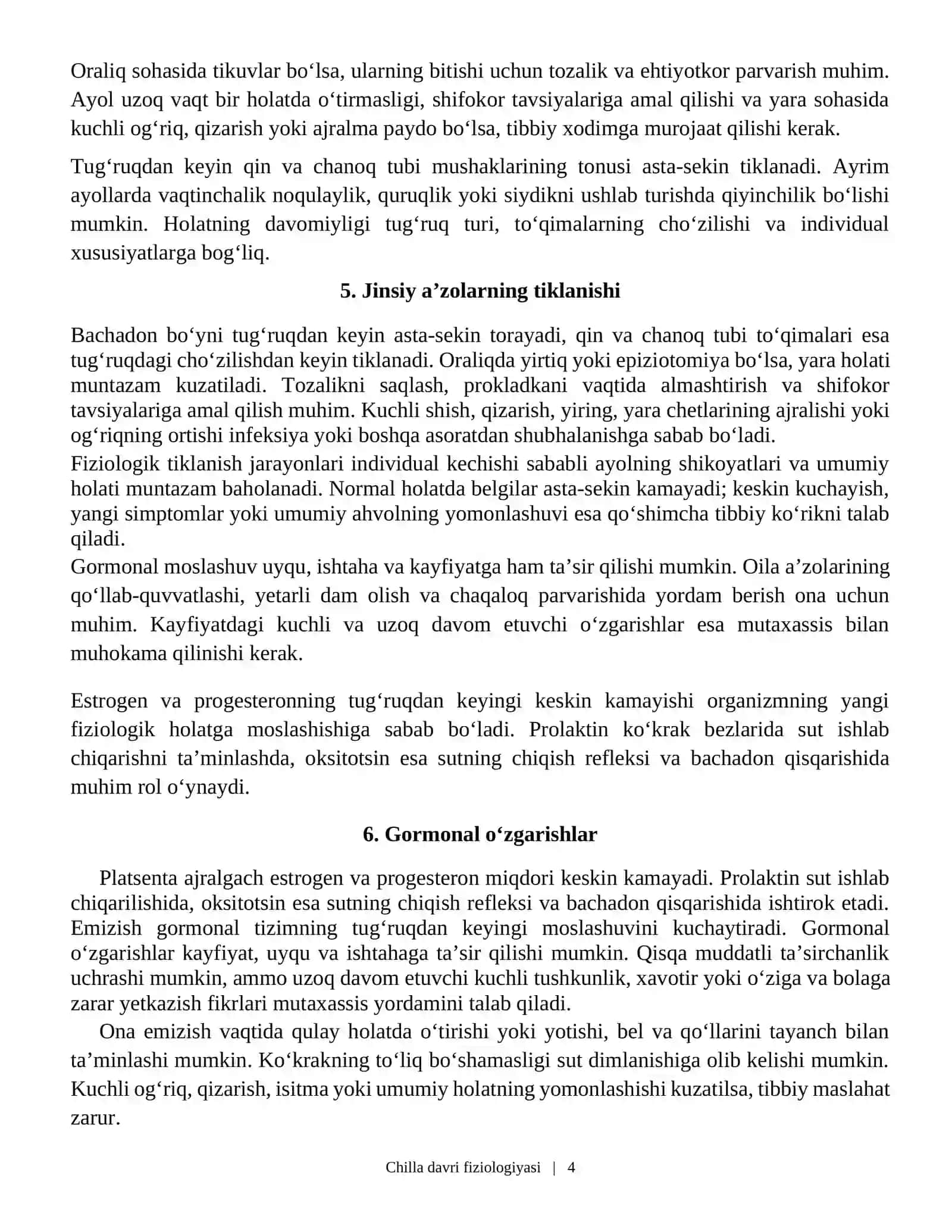 CHILLA DAVRI FIZIOLOGIYASI 4