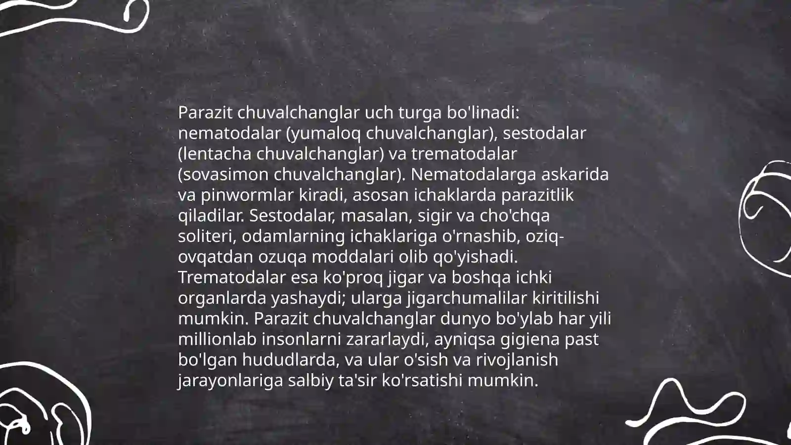 Parazit chuvalchanglar 4