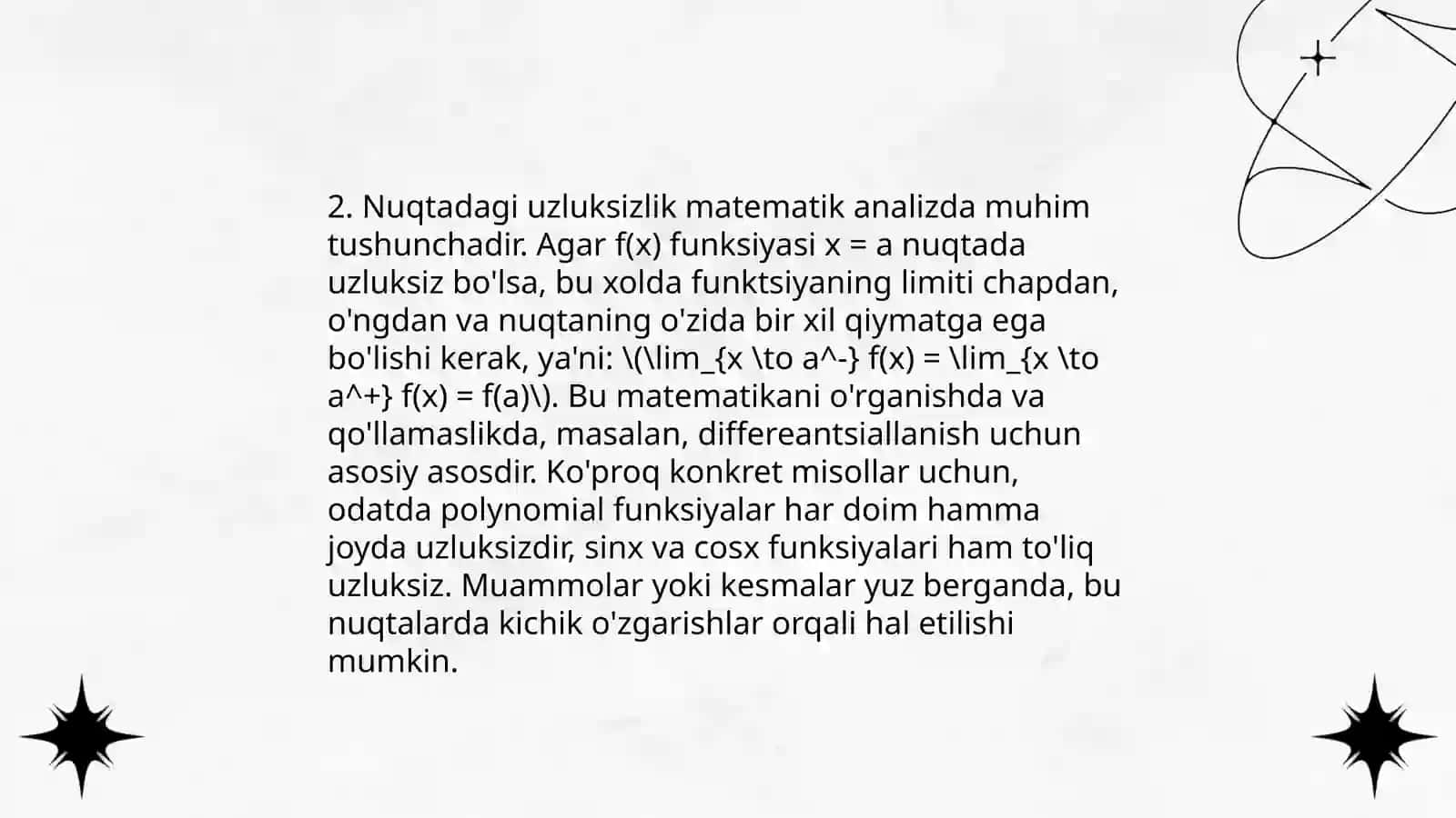 Uzluksiz funksiyaning ta'rifi 4