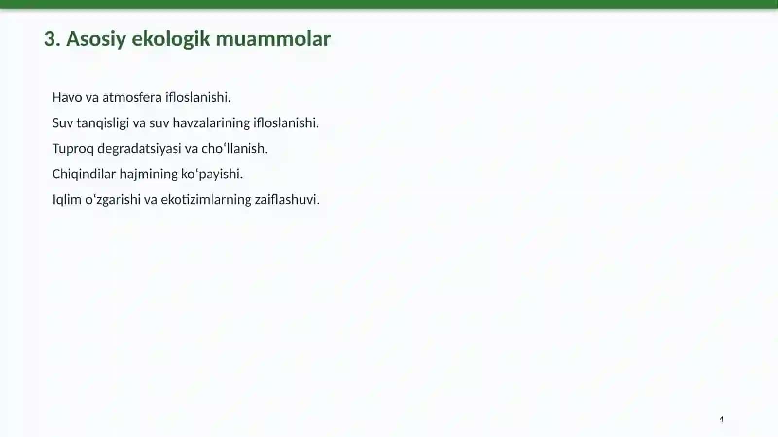 Ekologik muammolar va iqtisodiy rivojlanish 4