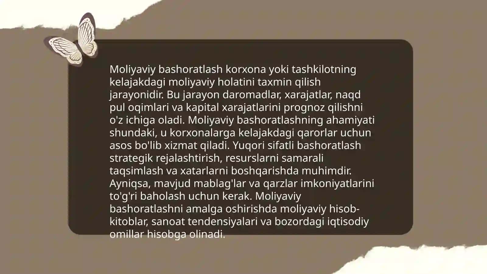 Moliyaviy rejalashtirish va moliyaviy bashoratlash 4