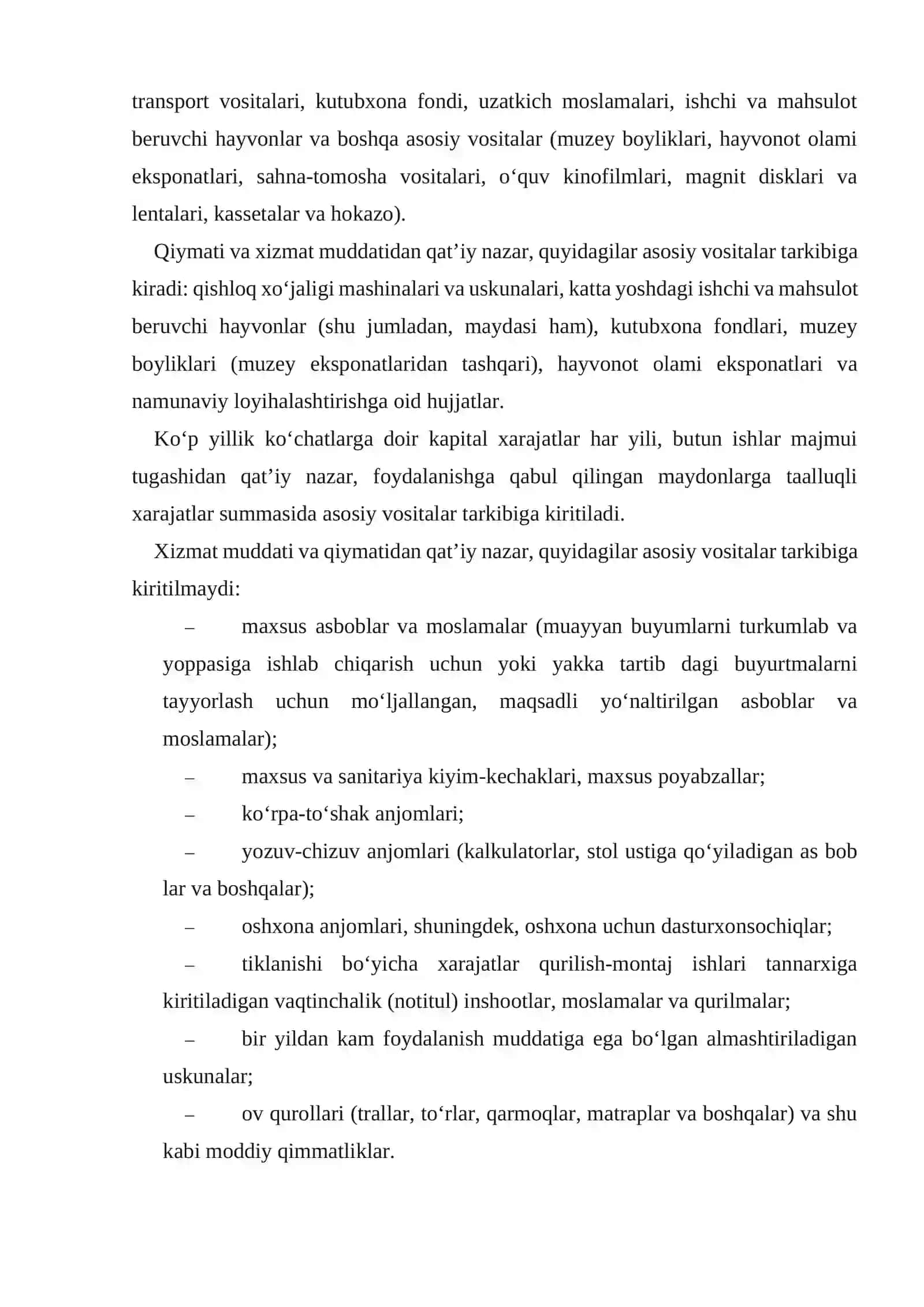 Asosiy vositalar to‘g‘risida tushuncha va uning analitik va sintеtik hisobi 4