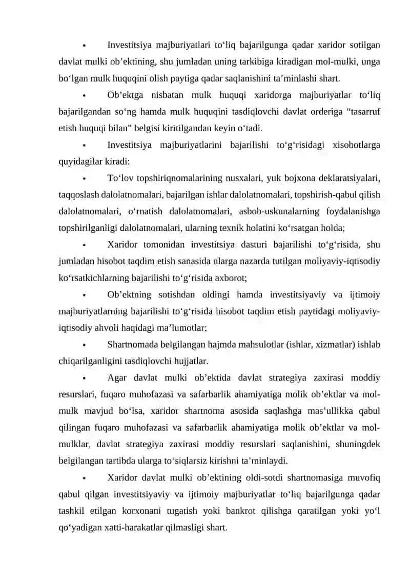 Investitsiyalarning huquq va majburiyatlari 4